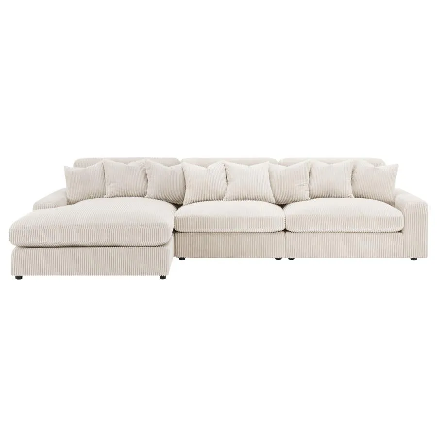 Blaine Sand 3-Piece Upholstered Reversible Chaise Sectional - Image 5