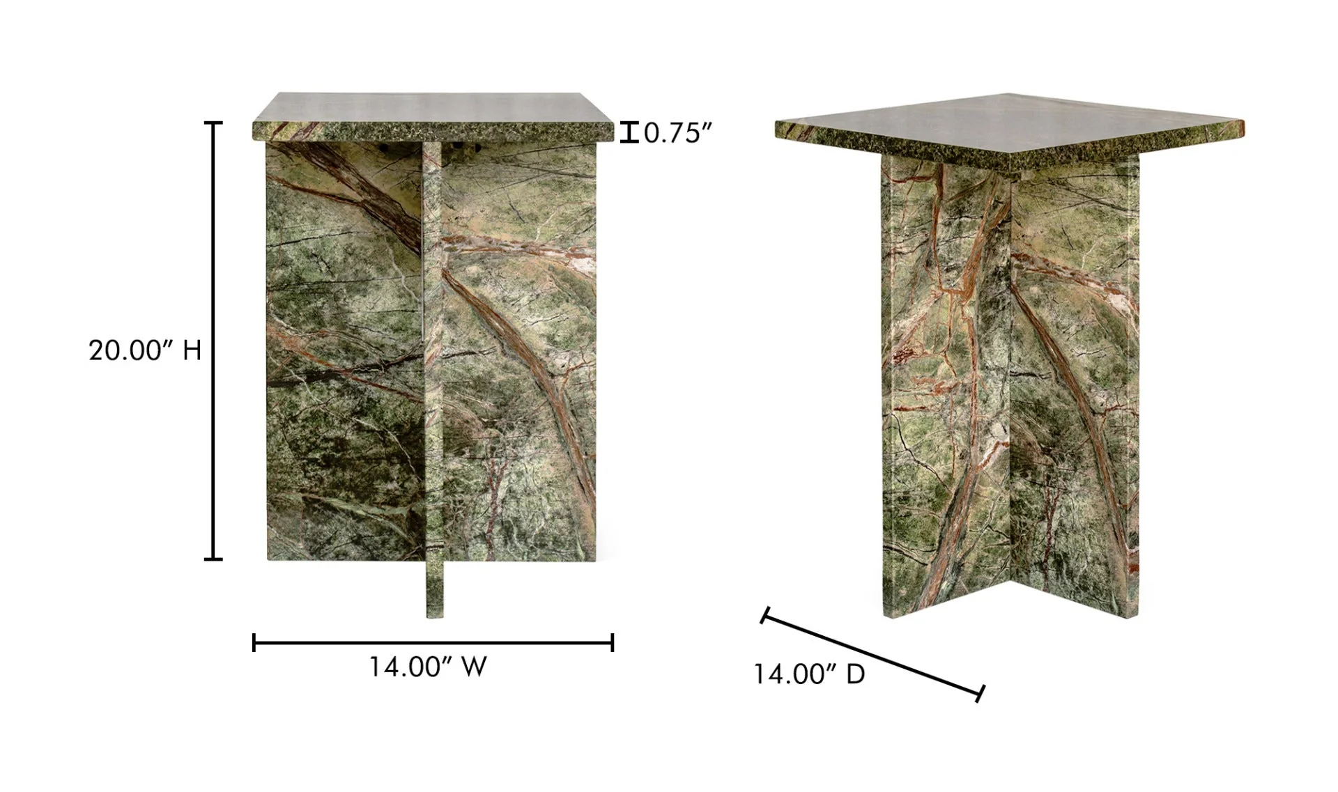 Blair Accent Table Rainforest Green Marble - Image 9
