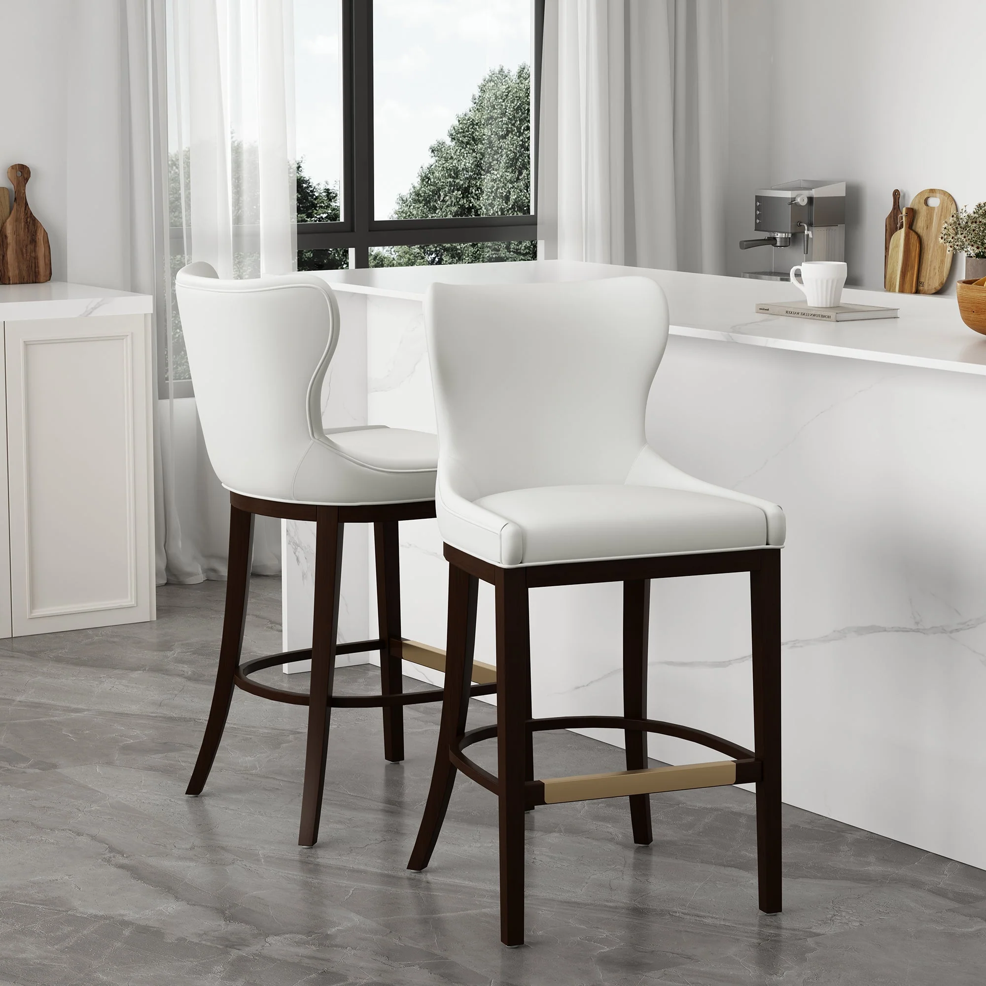 Blair Barstool in White (set of 2) - Image 2