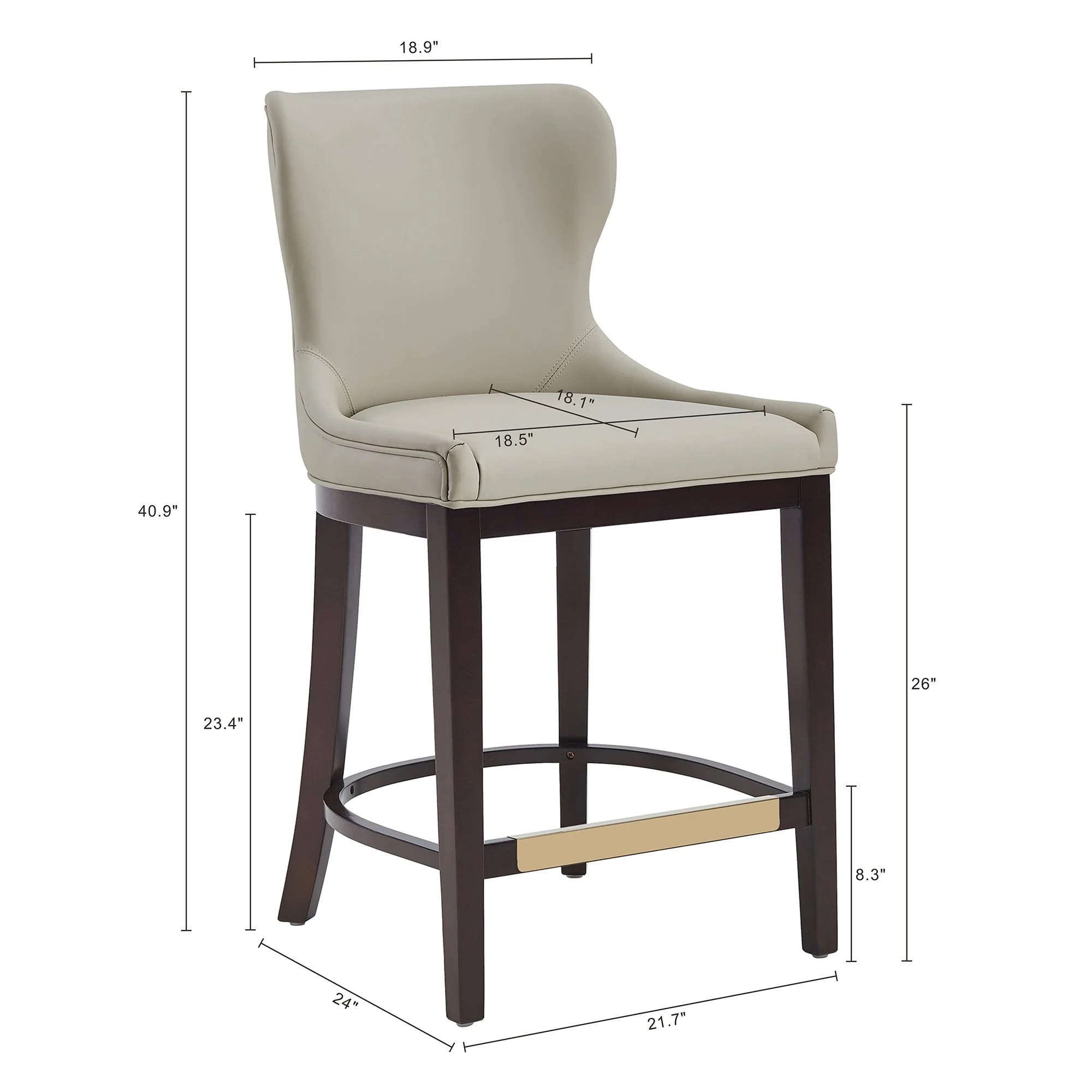 Blair Counter Stool in Stone - Image 3