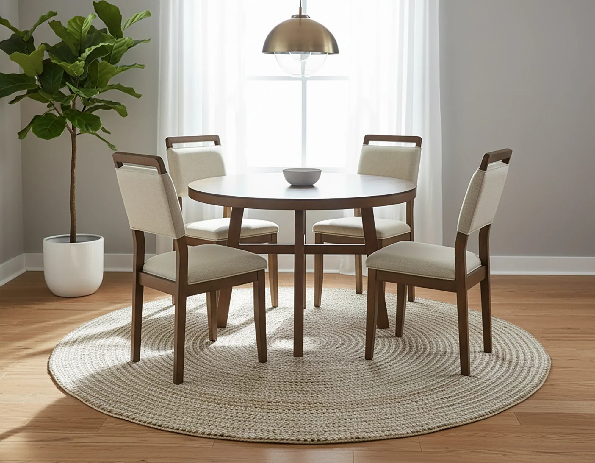 Blanche Brown 5-Piece Round Dining Set - Image 6