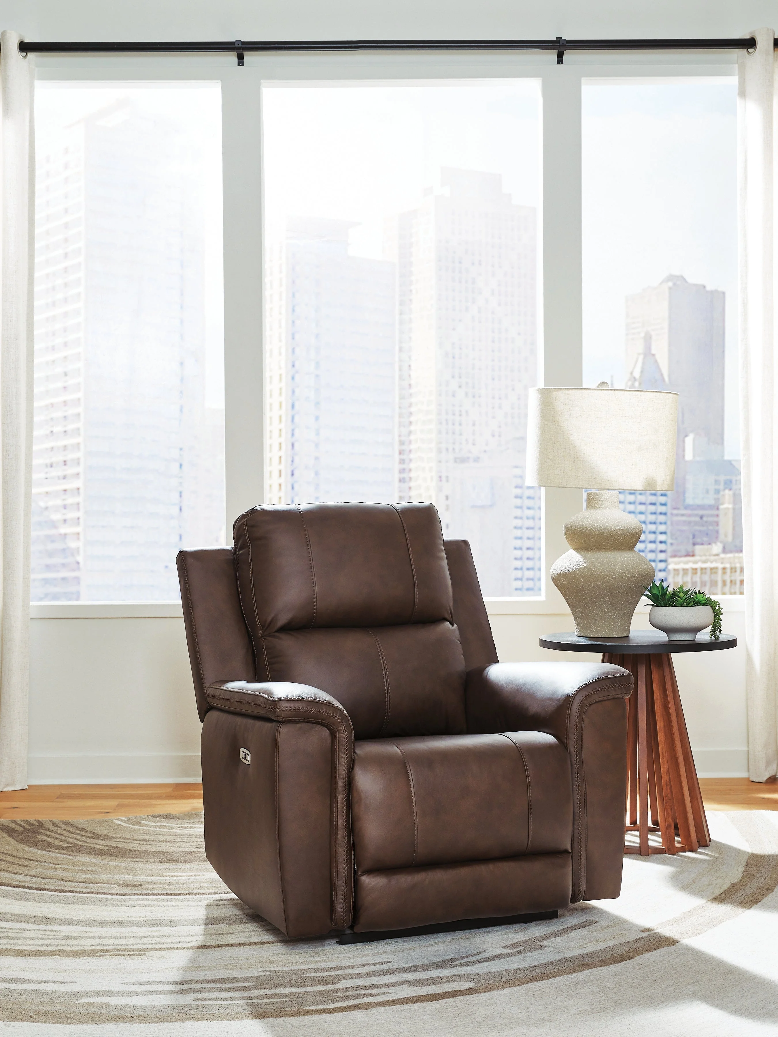 Bleckley Espresso Power Recliner with ADJ Headrest