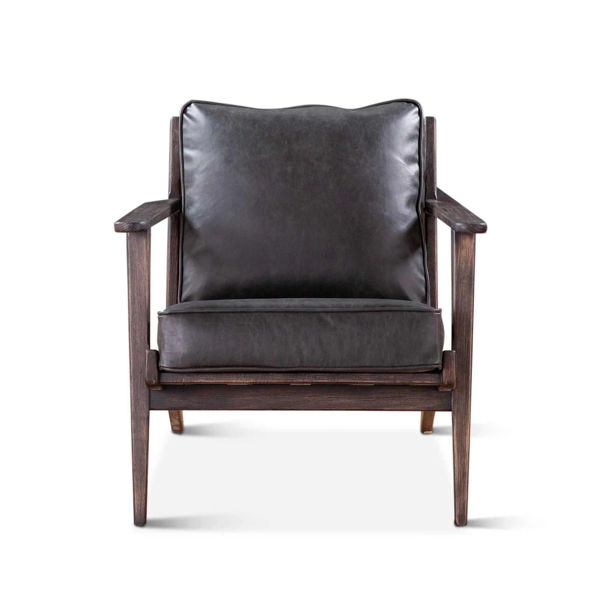 Bobby Accent Chair in Black Leather - Image 2