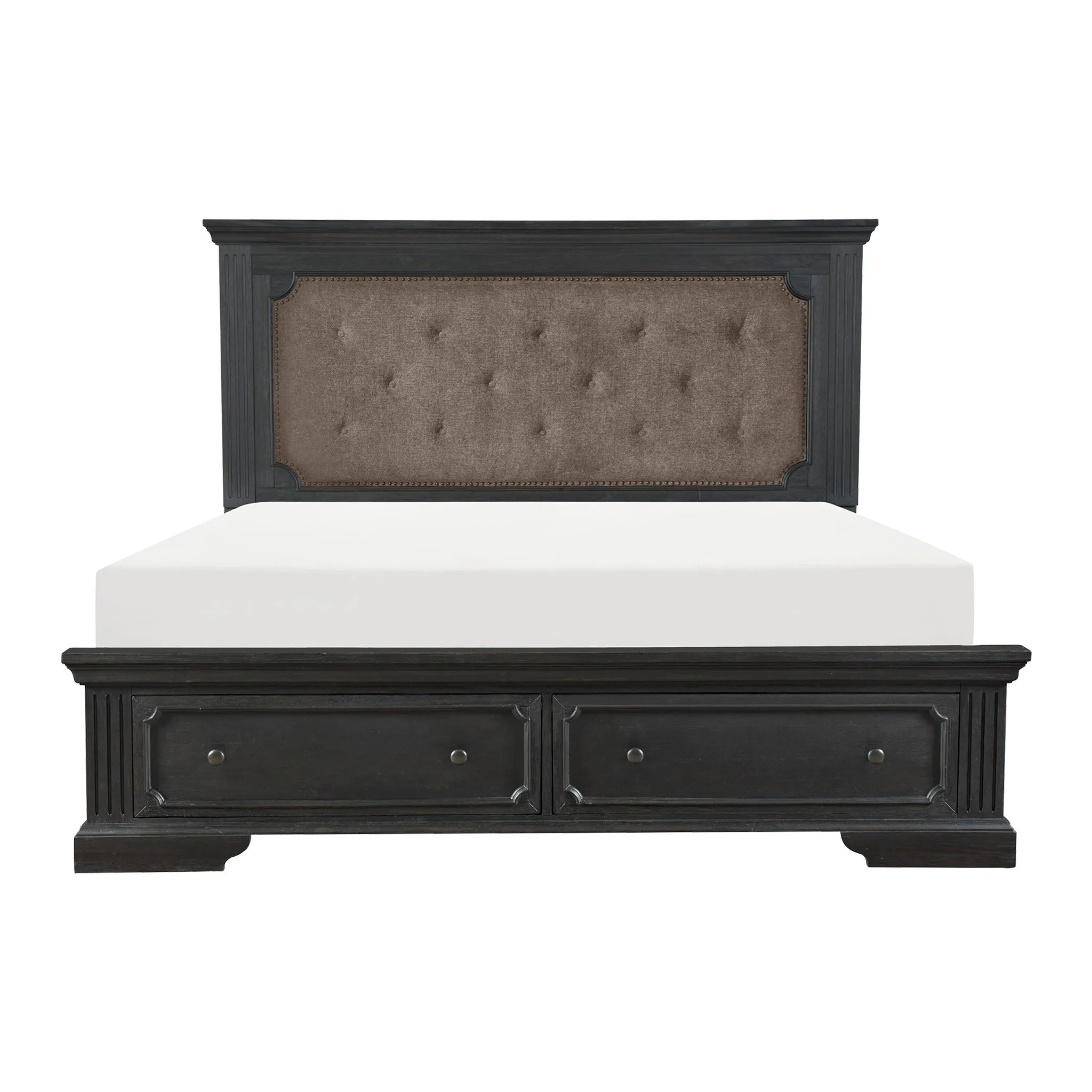 Bolingbrook Wire-Brushed Charcoal Queen Storage Platform Bed - Image 6