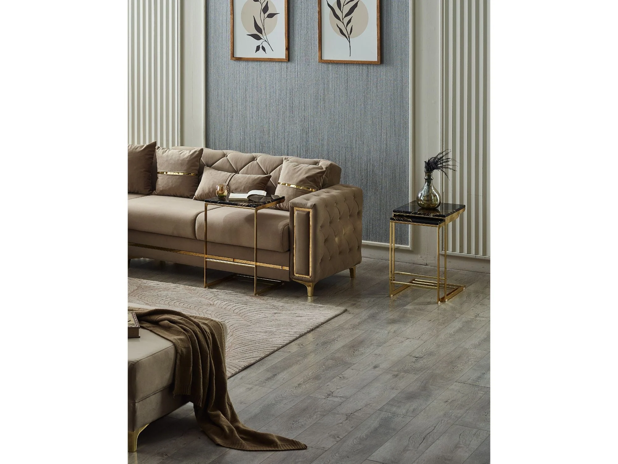 Bolivya Beige Convertible Sectional Sofa - Image 4