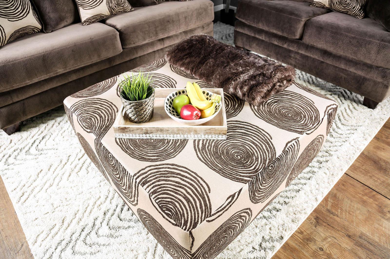 Bonaventura Brown/Pattern Ottoman - Image 2