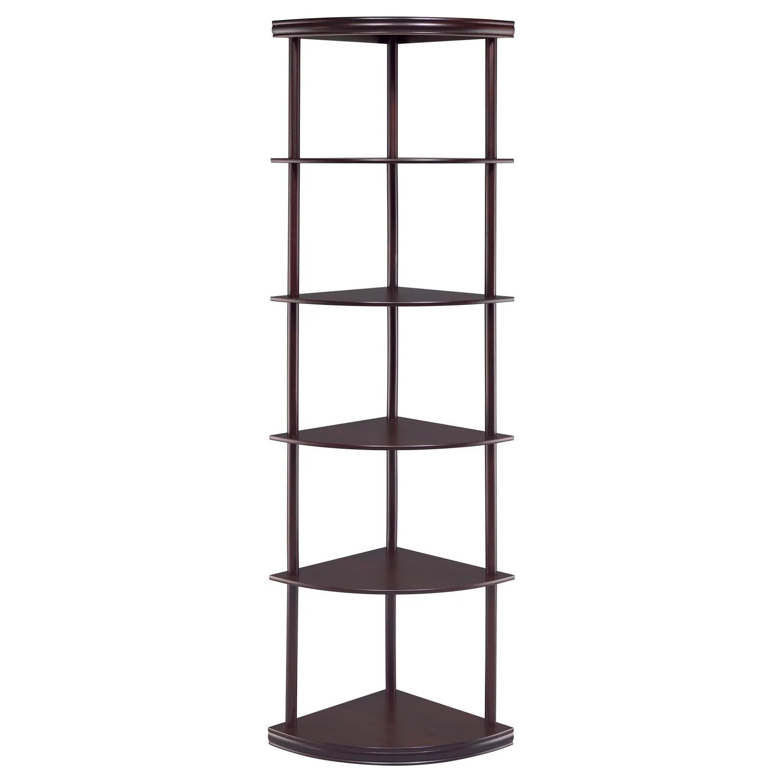 Bonwick Cappuccino 5-Shelf Corner Bookshelf - Image 3