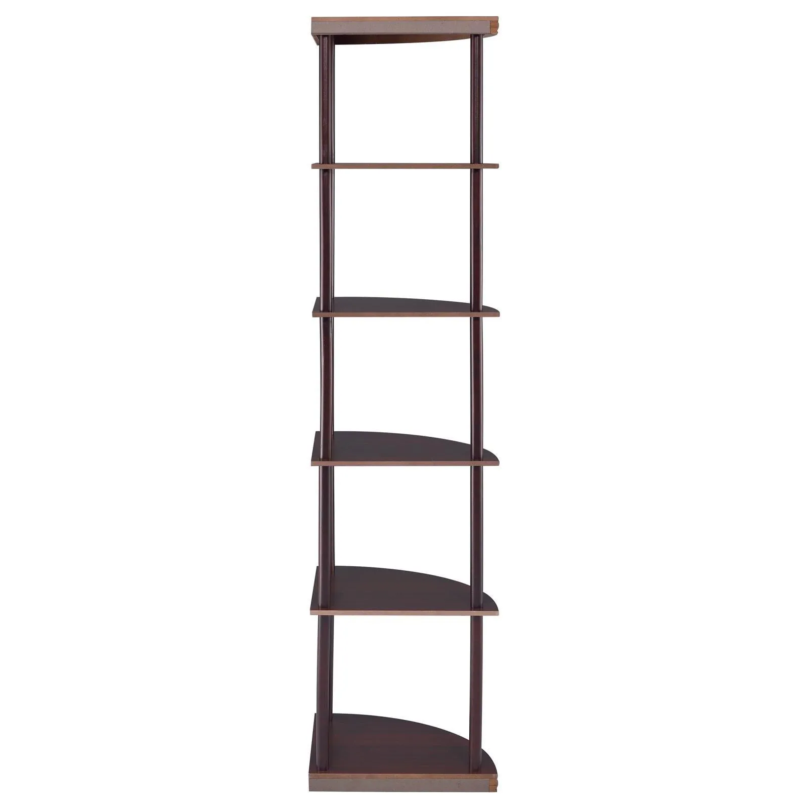 Bonwick Cappuccino 5-Shelf Corner Bookshelf - Image 8