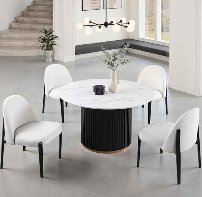 Borden Contemporary Black/White 5-Piece Dining Room Set