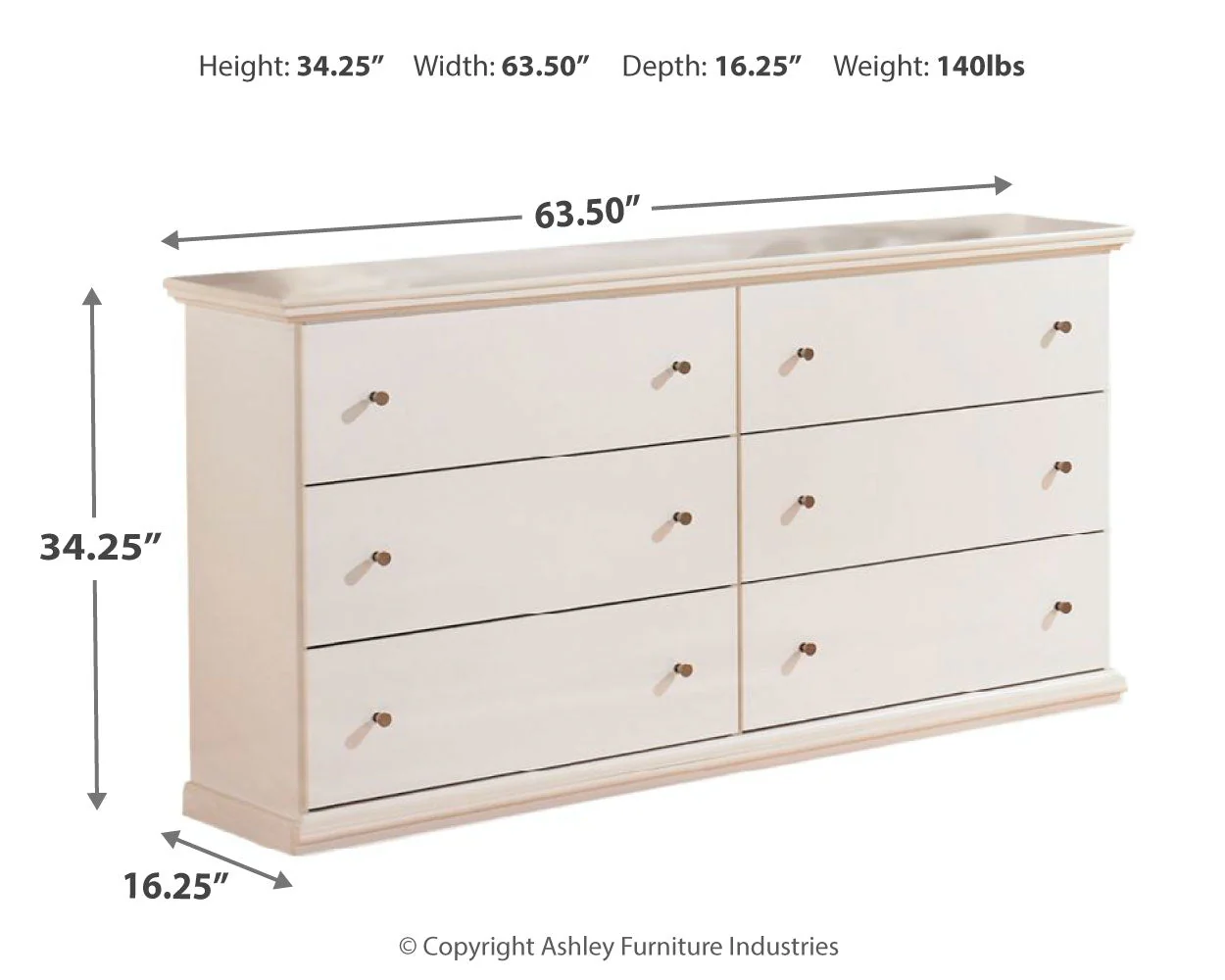 Bostwick Shoals Full Panel Bed with Dresser in White - Image 4
