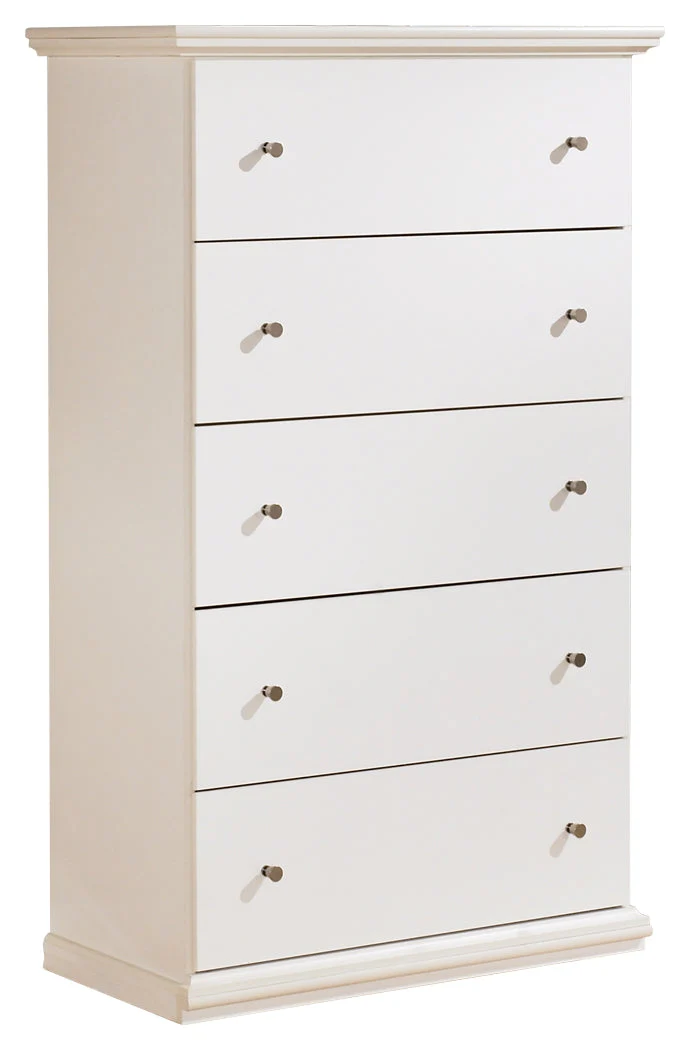 Bostwick Shoals Queen Panel Bed with Mirrored Dresser, Chest and 2 Nightstands in White - Image 9