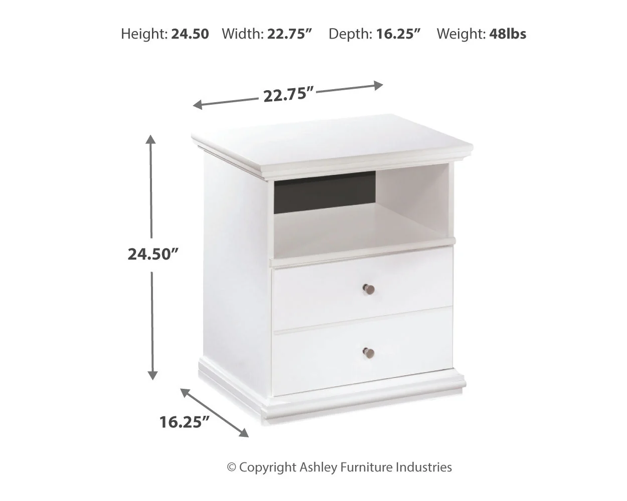 Bostwick Shoals Twin Panel Bed with Mirrored Dresser and 2 Nightstands in White - Image 4