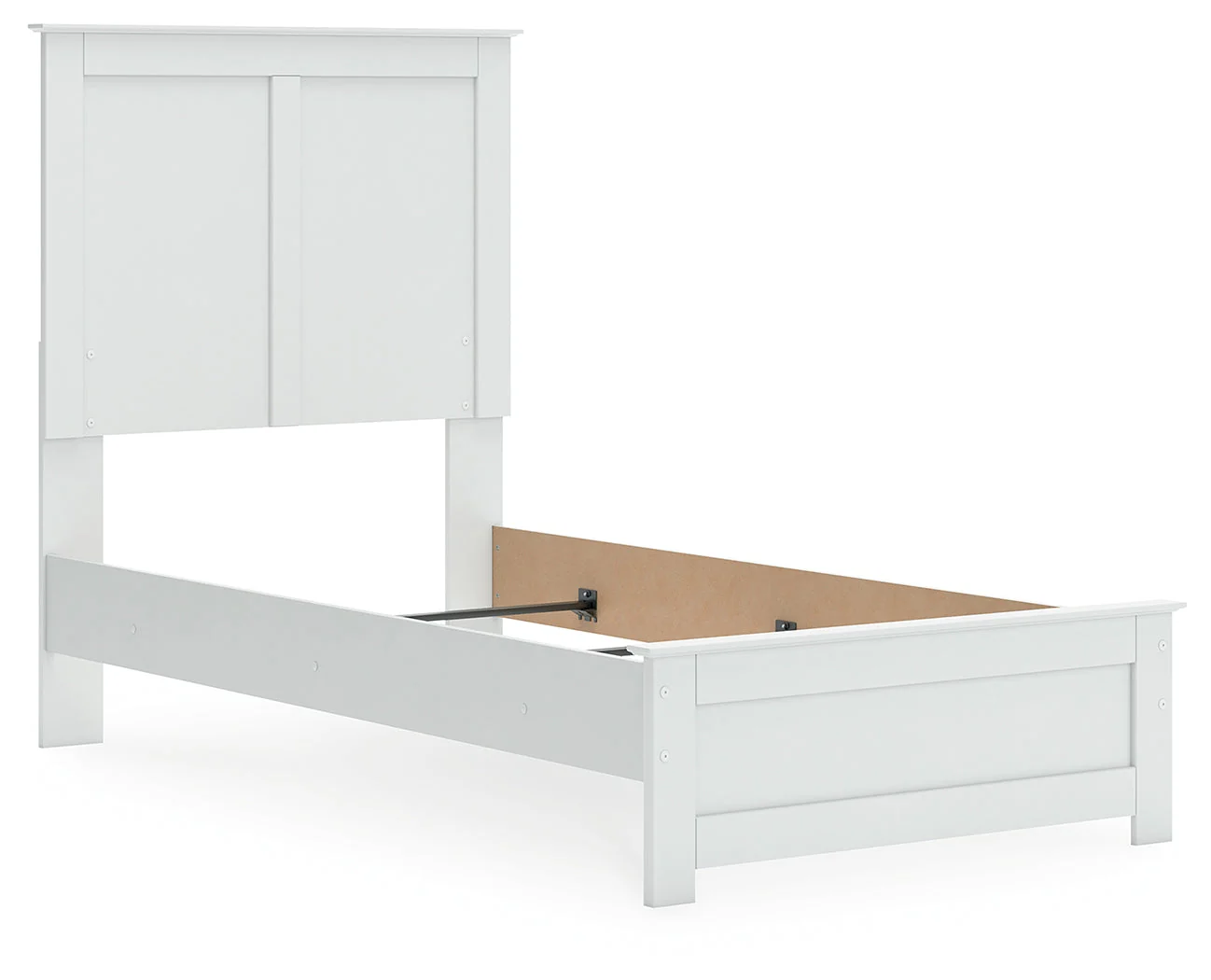 Bostwick Shoals Twin Panel Bed with Mirrored Dresser and 2 Nightstands in White - Image 5