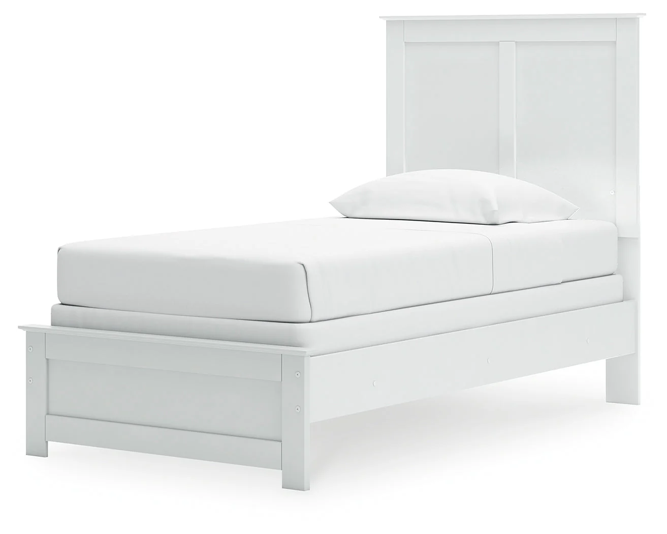 Bostwick Shoals Twin Panel Bed with Mirrored Dresser and 2 Nightstands in White - Image 9