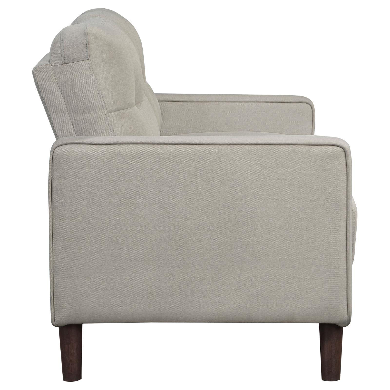 Bowen Beige Upholstered Track Arms Tufted Loveseat - Image 8