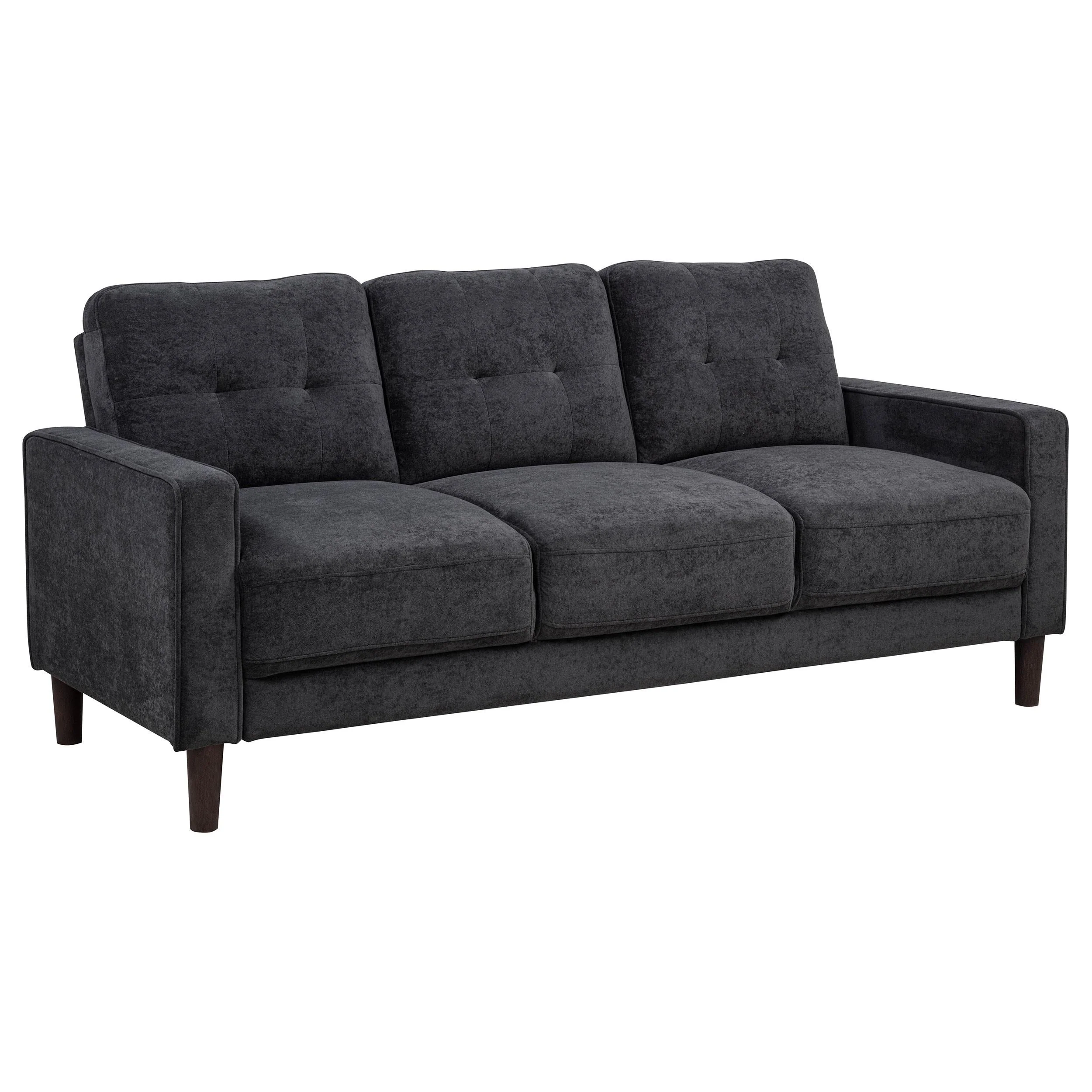 Bowen II 2-piece Steel Grey Fabric Upholstered Track Arm Sofa Set - Image 2