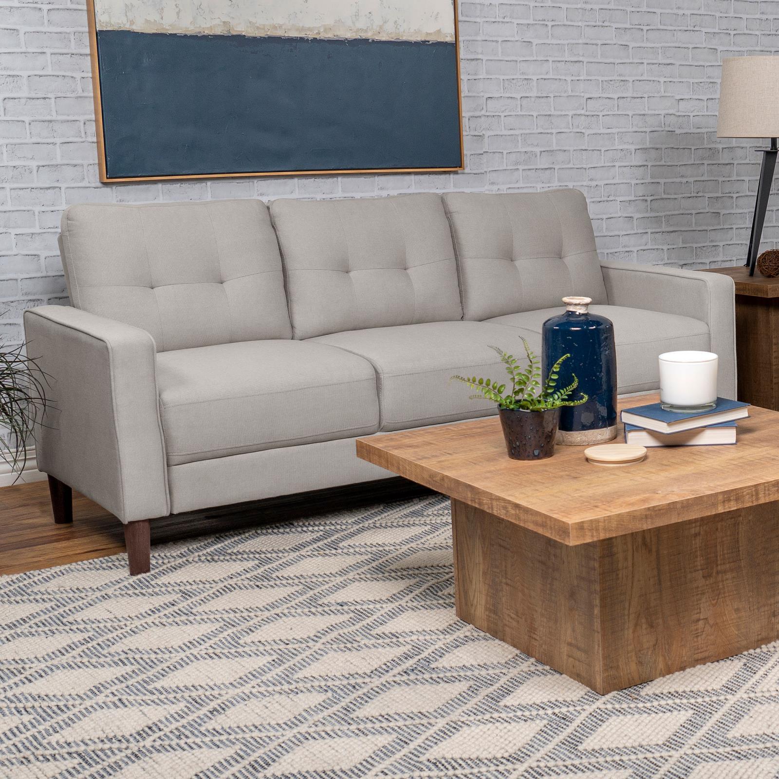 Bowen Upholstered Track Arm Tufted Sofa Beige - Image 2