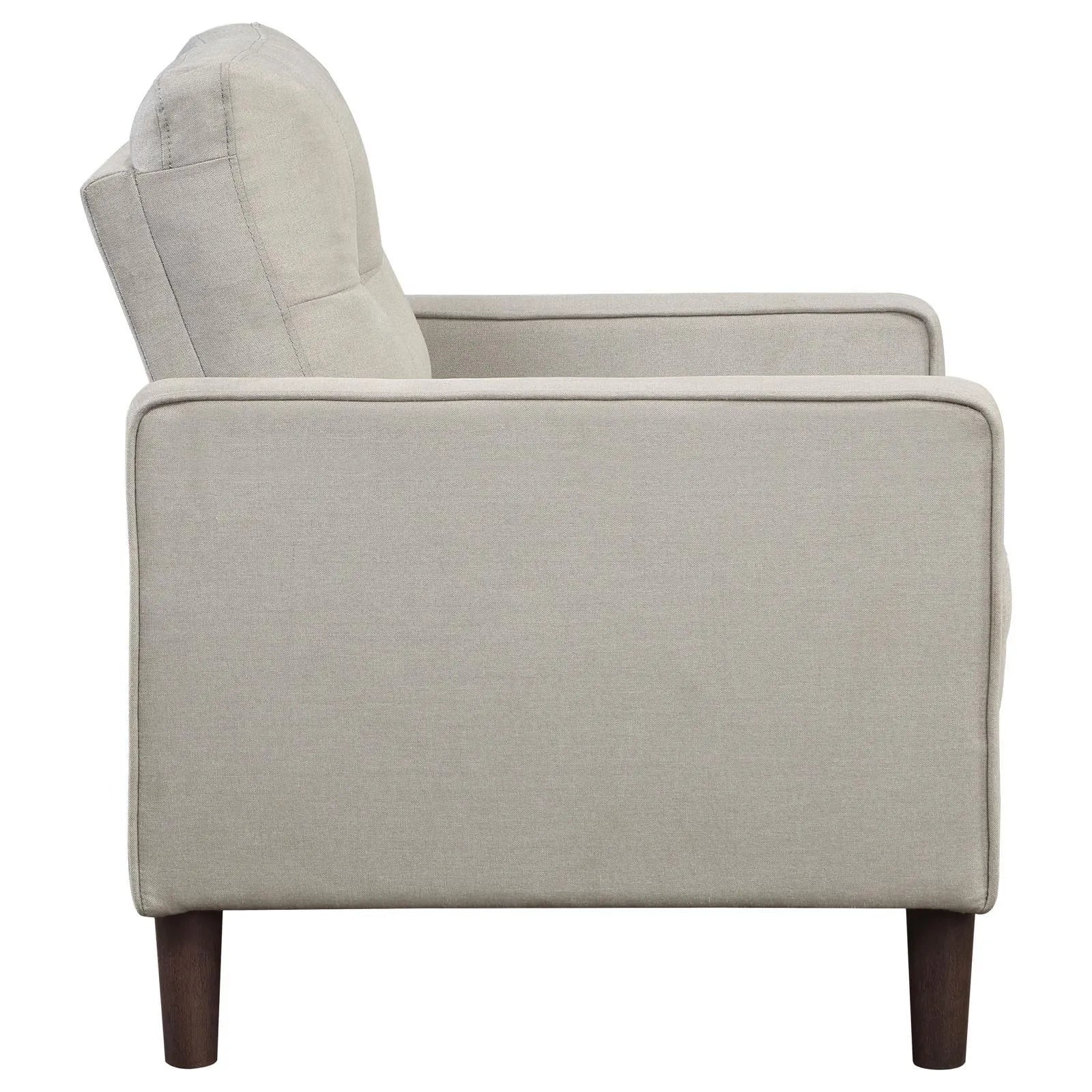Bowen Upholstered Track Arms Tufted Chair Beige - Image 8