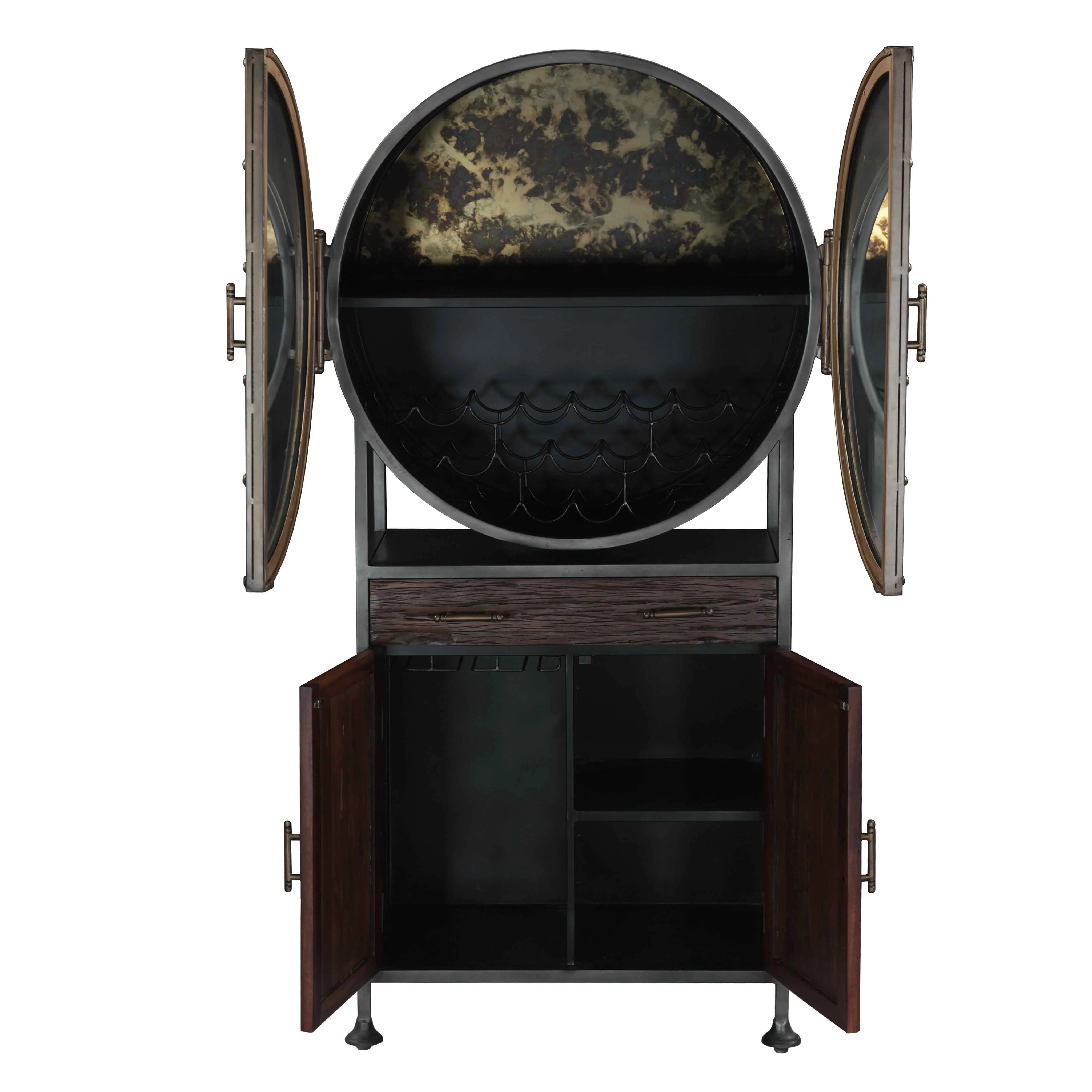 Bowery 74" Tall Round Bar Cabinet - Image 3