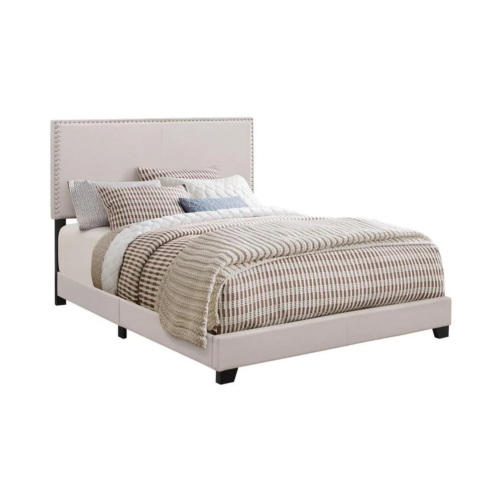 Boyd Ivory Full Upholstered Bed with Nailhead Trim - Image 2