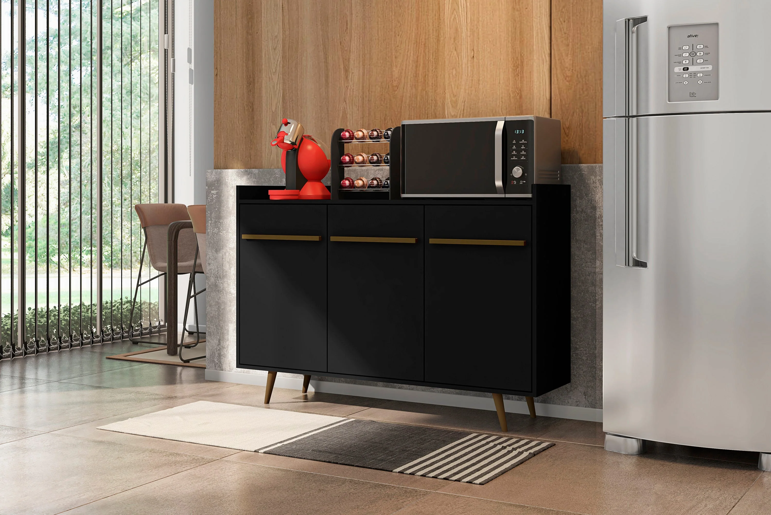 Bradley 53.54 Buffet Stand in Black - Image 6