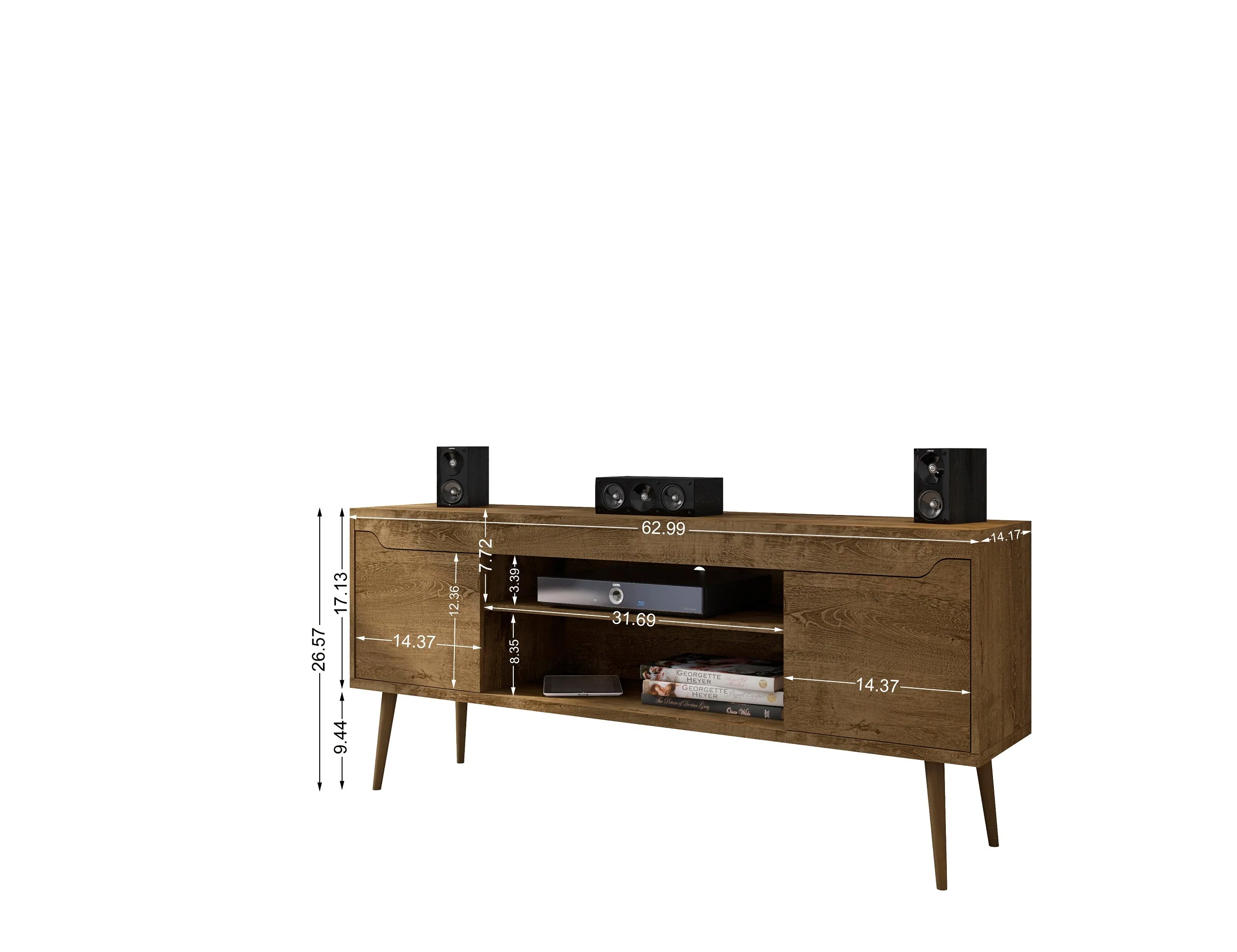 Bradley 62.99 TV Stand in Rustic Brown - Image 3