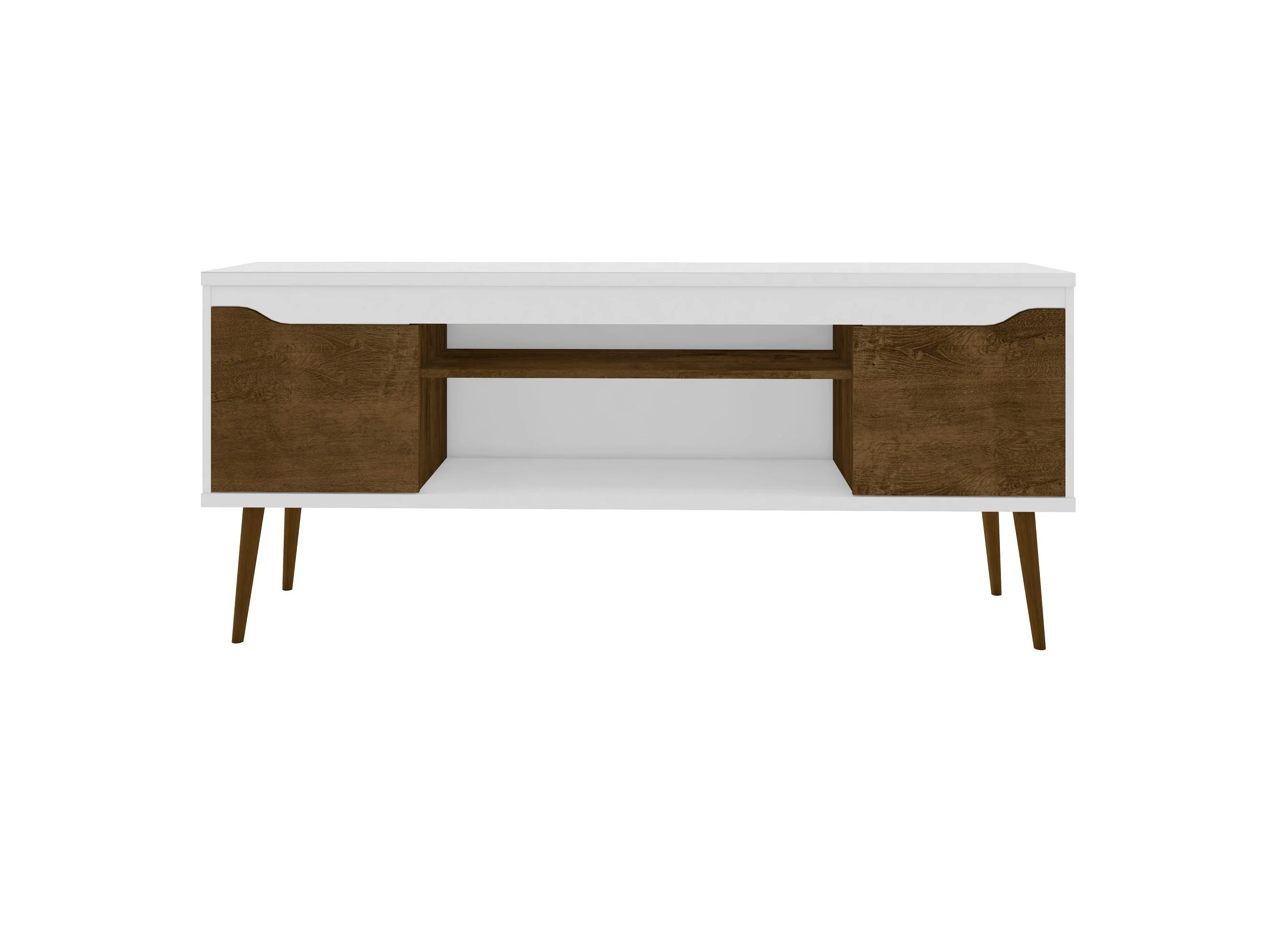 Bradley 62.99 TV Stand in White and Rustic Brown - Image 9