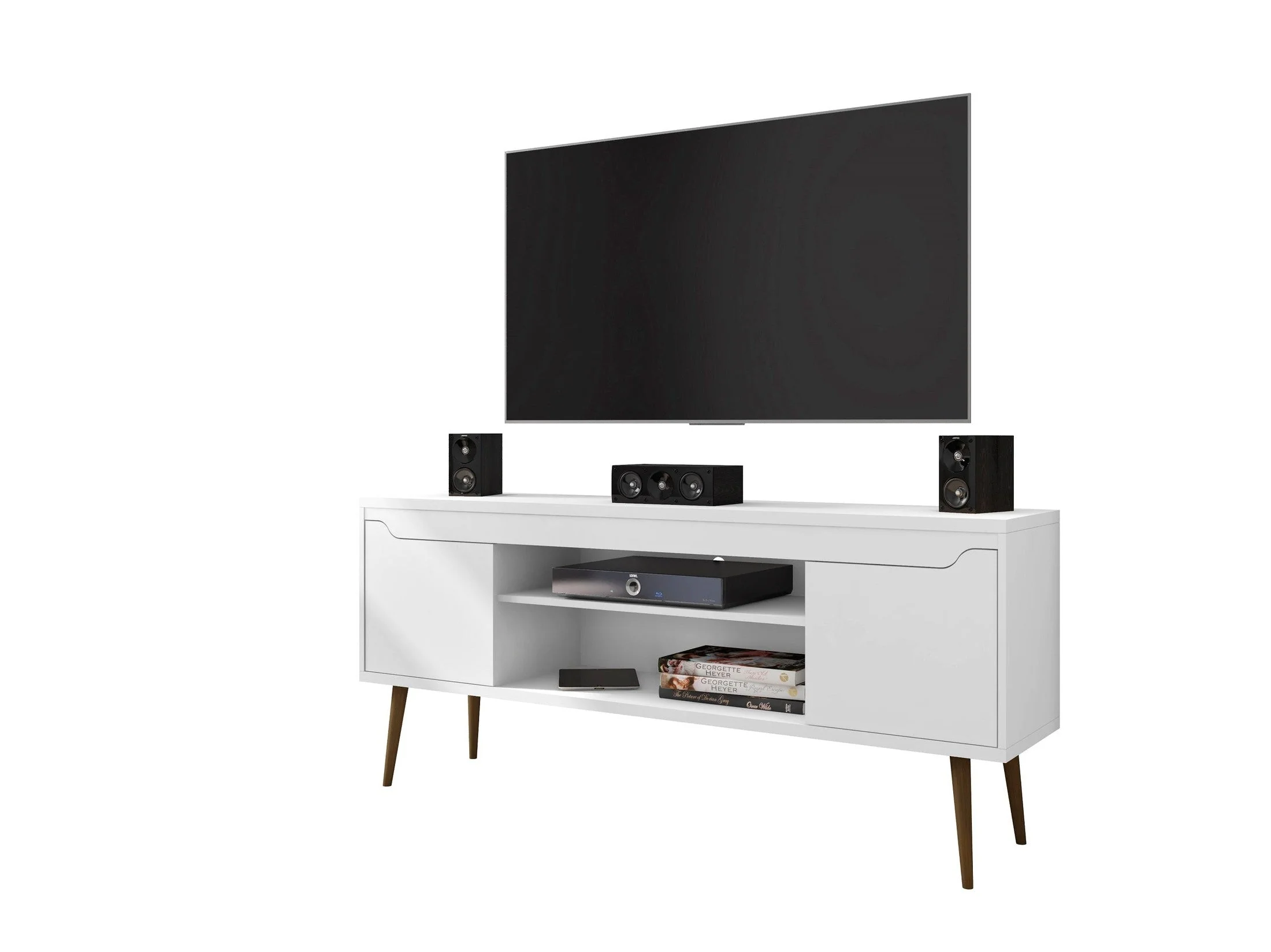 Bradley 62.99 TV Stand in White