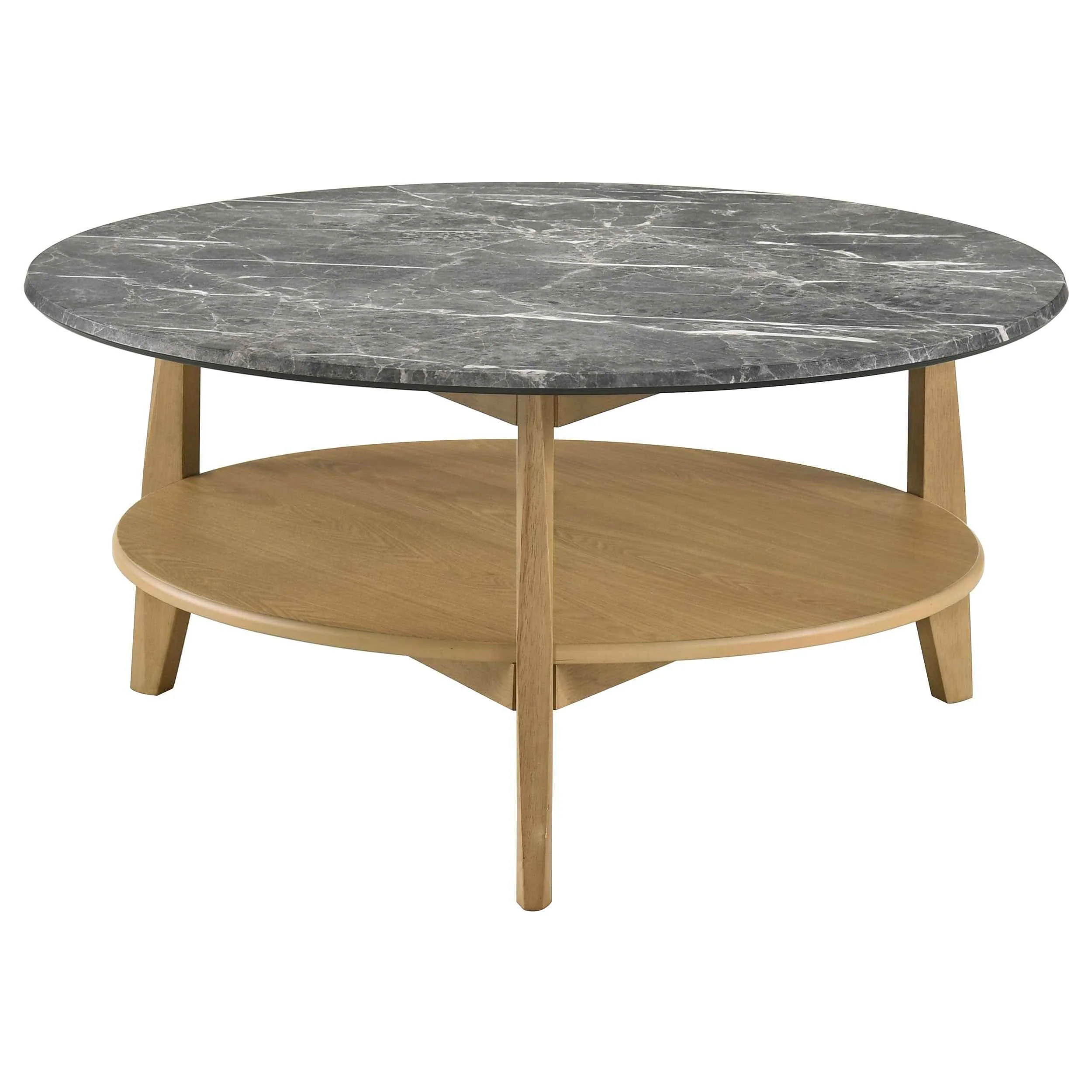 Bradley Grey/Natural 2-Piece Round SmartTop Coffee Table Set - Image 8