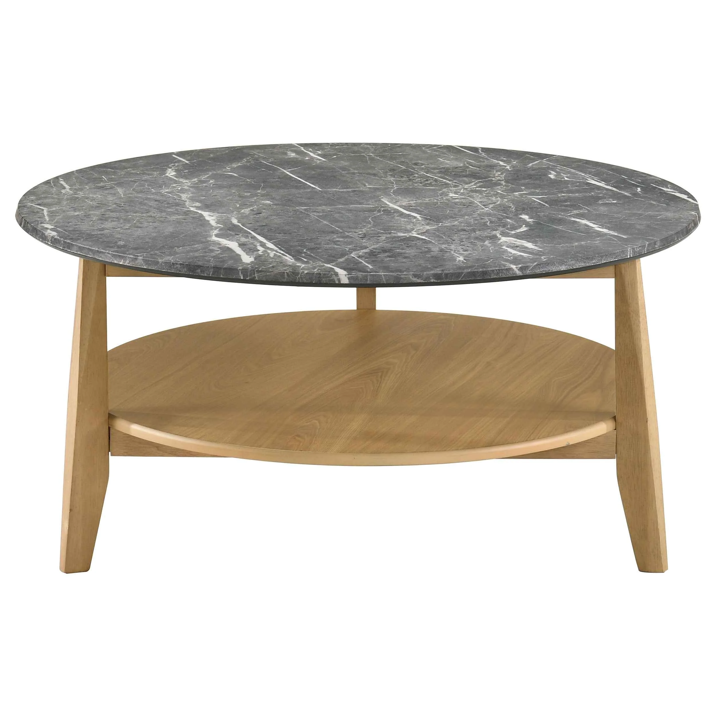 Bradley Grey/Natural 2-Piece Round SmartTop Coffee Table Set - Image 9