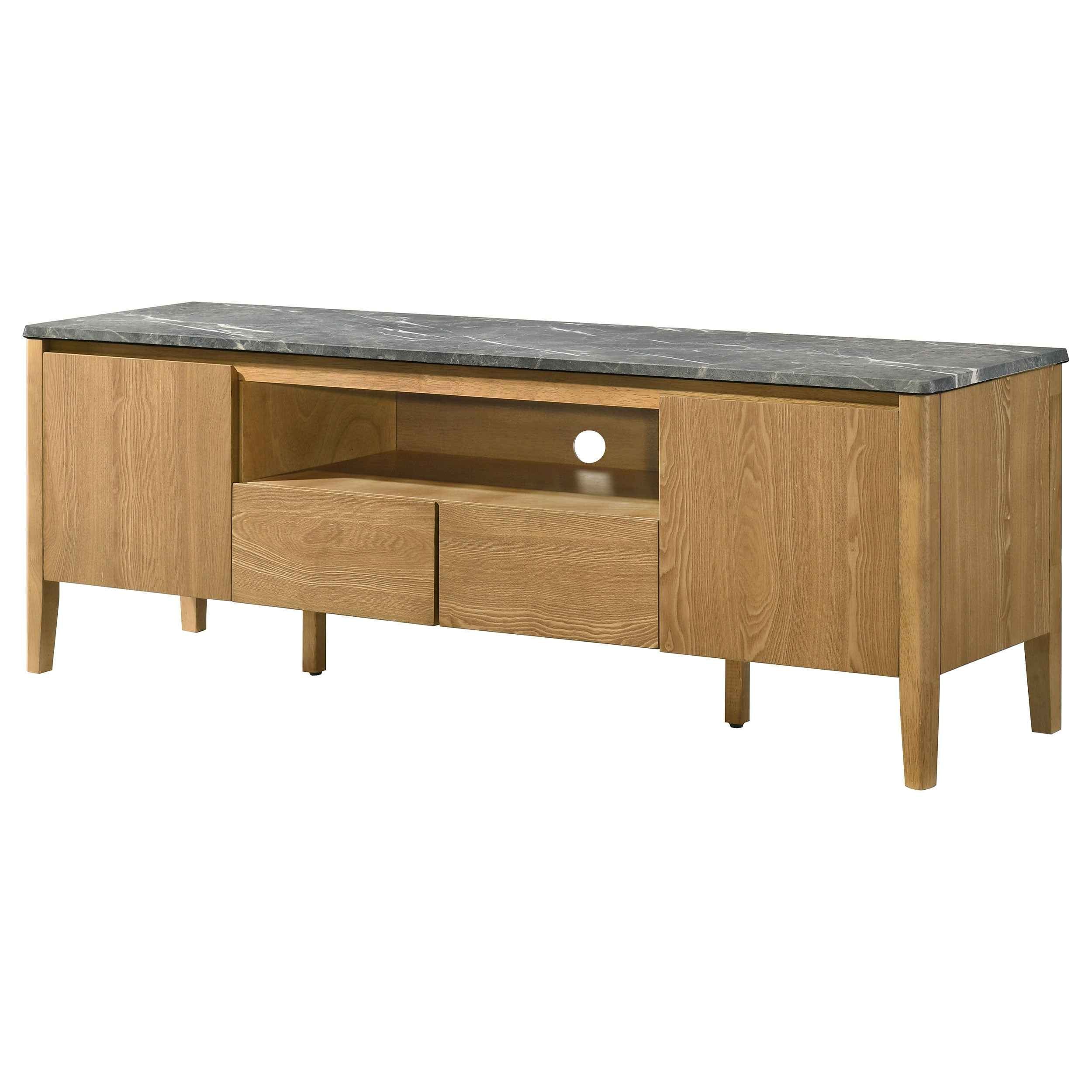 Bradley Grey/Natural 63-inch 2-Door SmartTop TV Stand - Image 5