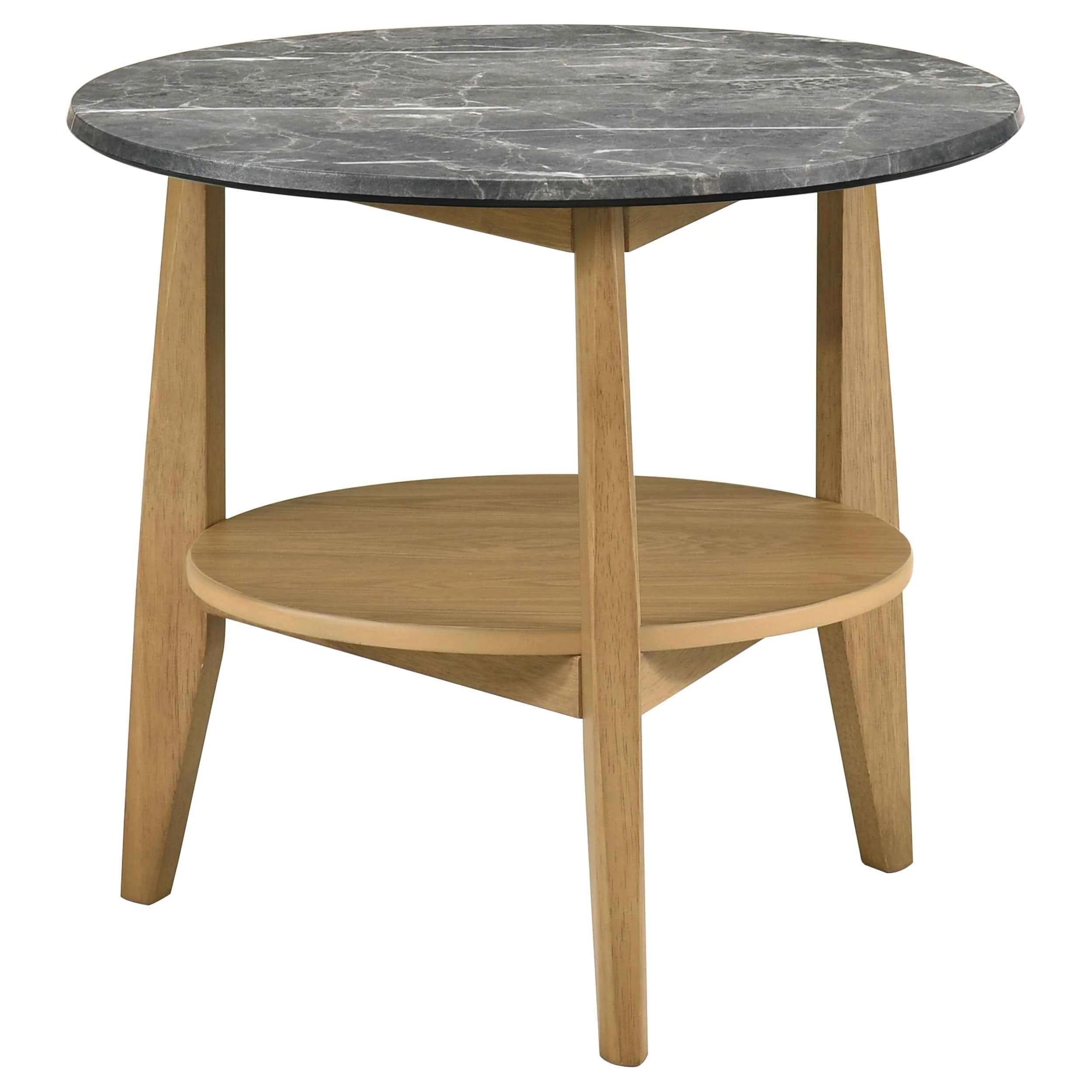 Bradley Grey/Natural Round SmartTop End Side Table - Image 2