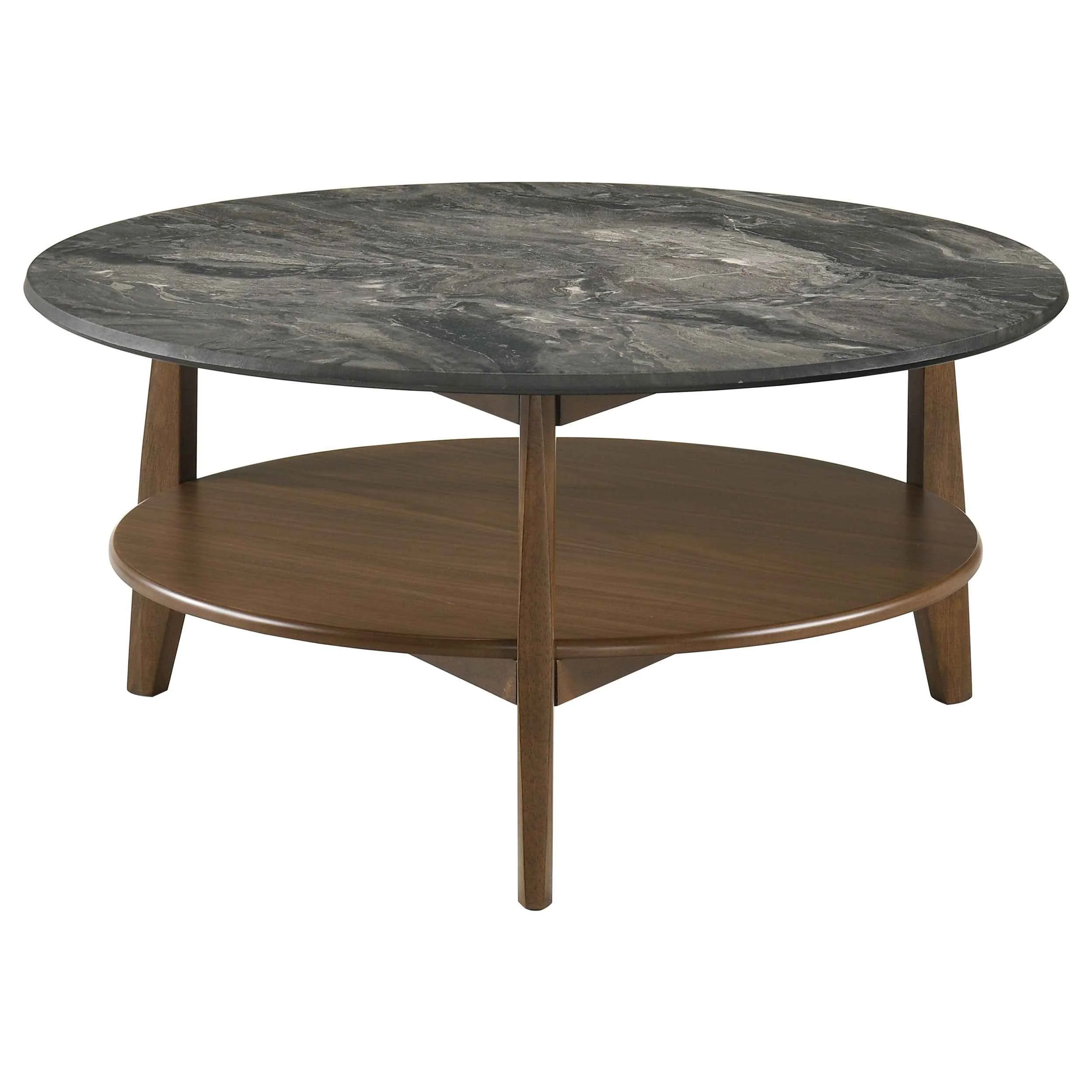 Bradley Smokey Grey/Dark Brown 2-Piece Round SmartTop Coffee Table Set - Image 8