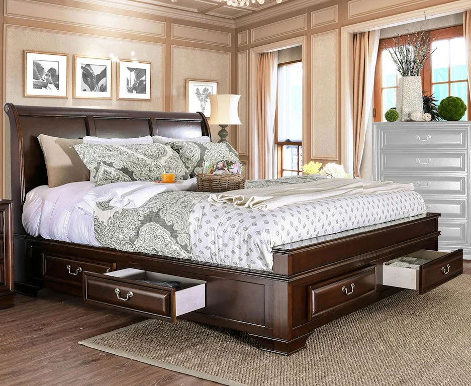 Brandt Brown Cherry 5-Piece Queen Bedroom Set - Image 2