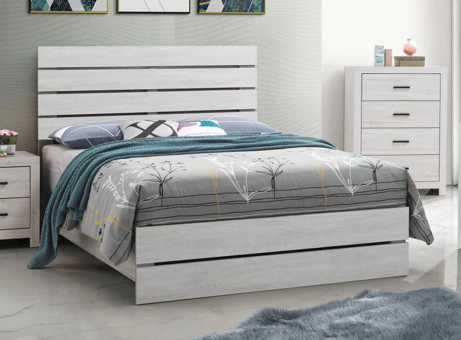 Brantford Coastal White Eastern King Panel Bed