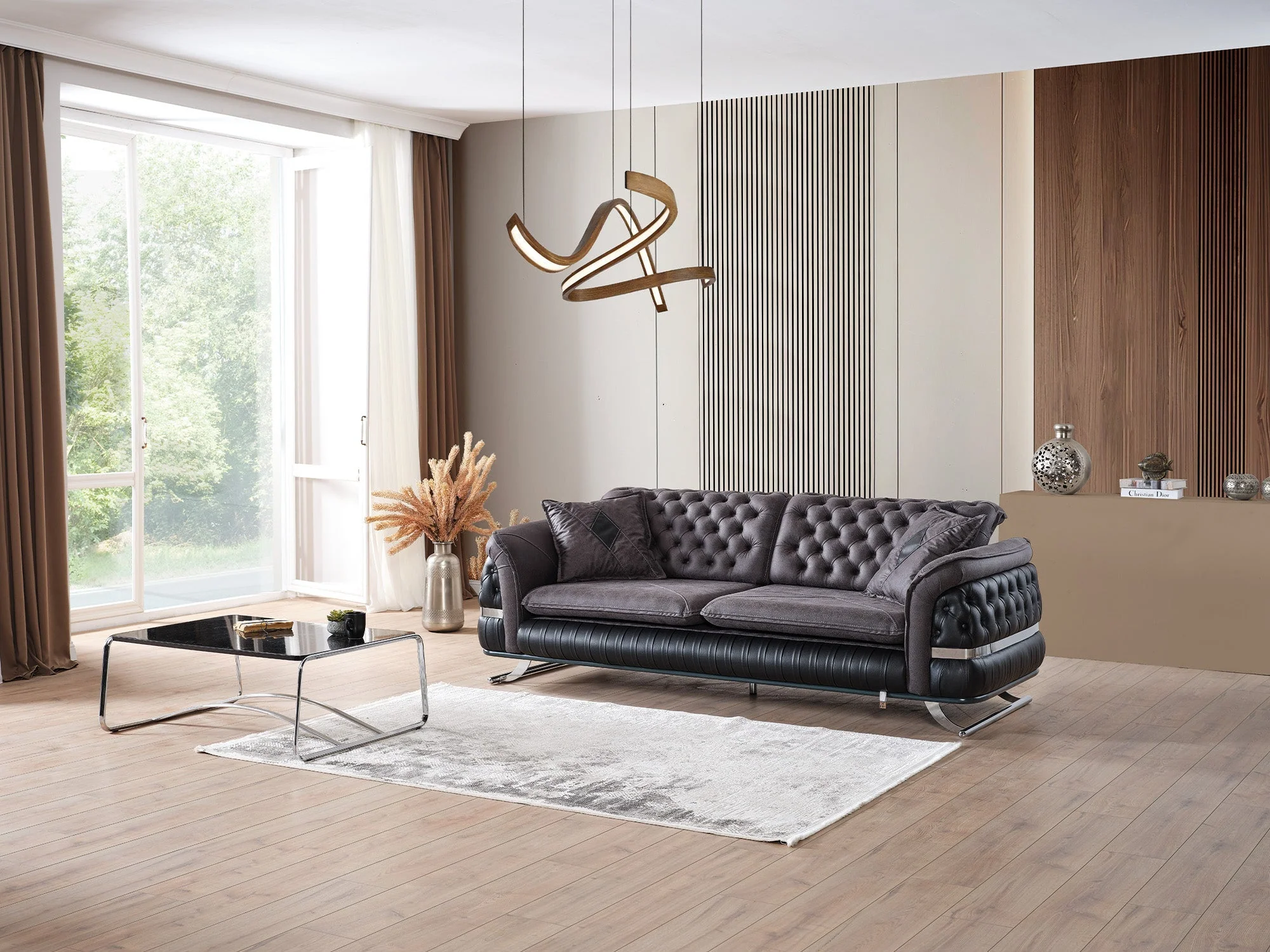 Bravo Black 3-pieces (Sofa & Loveseat & Chair) Living Room Set - Image 6