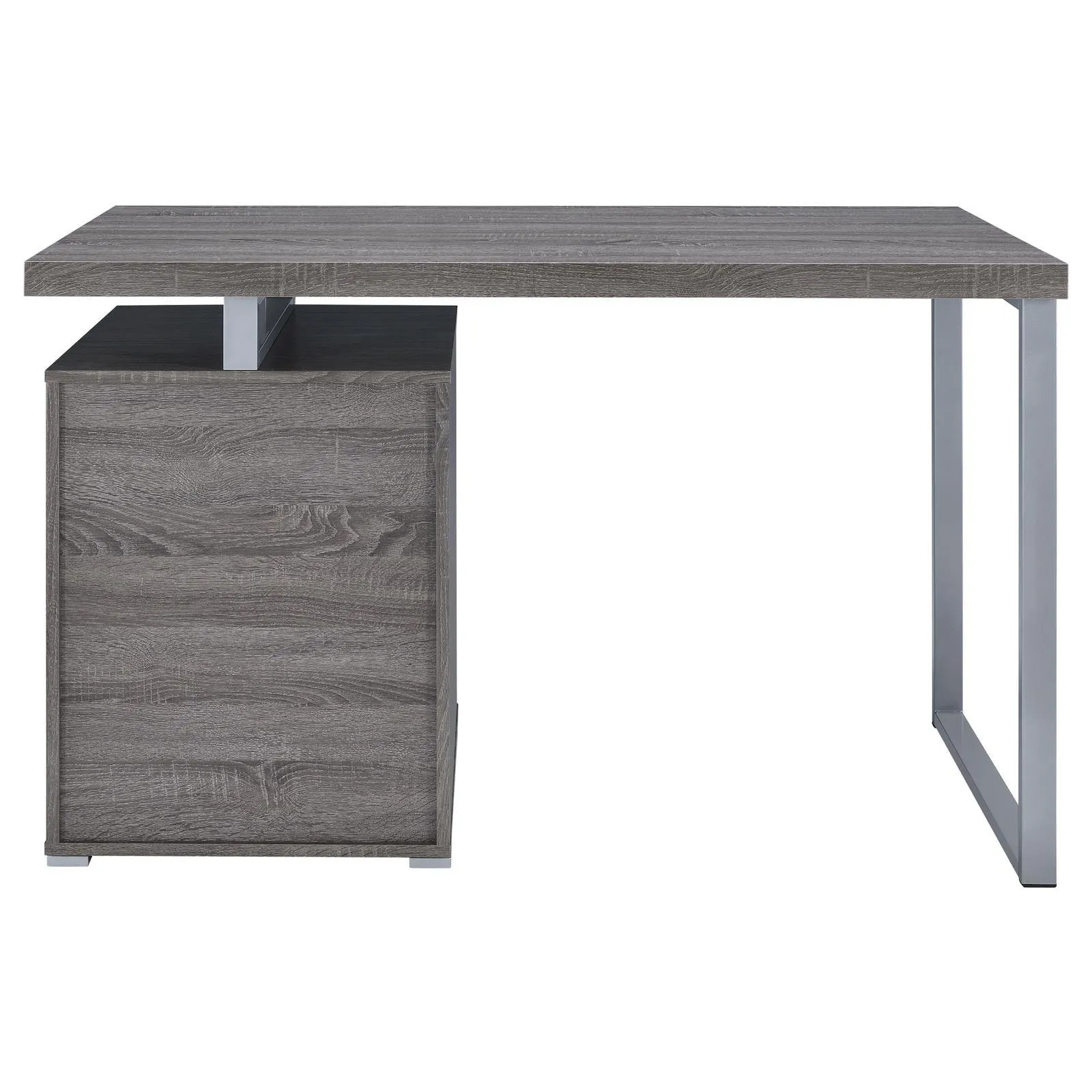 Brennan Weathered Gray 3-Drawer Office Desk - Image 8