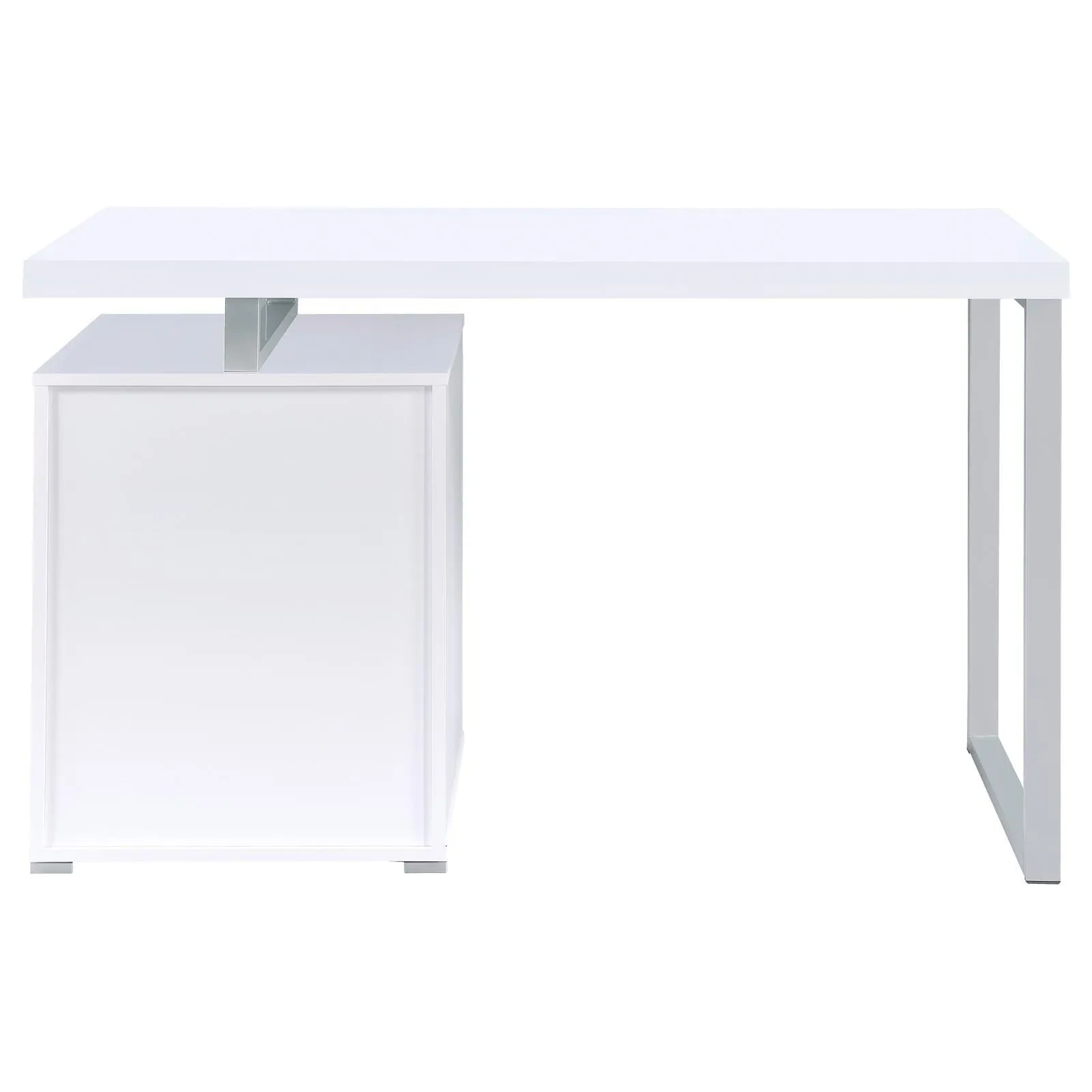 Brennan White 3-Drawer Office Desk - Image 8