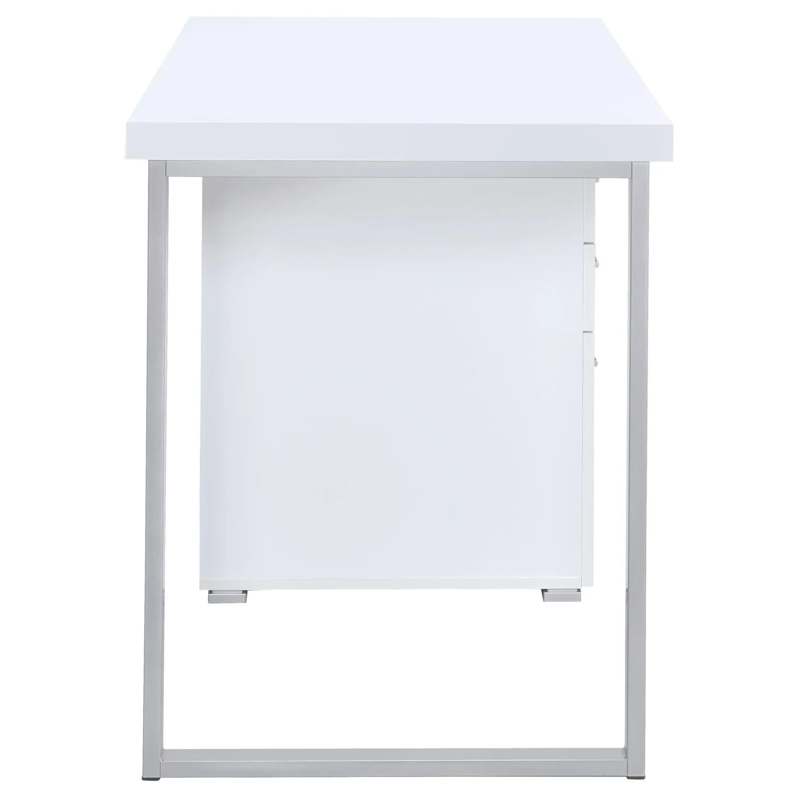 Brennan White 3-Drawer Office Desk - Image 9