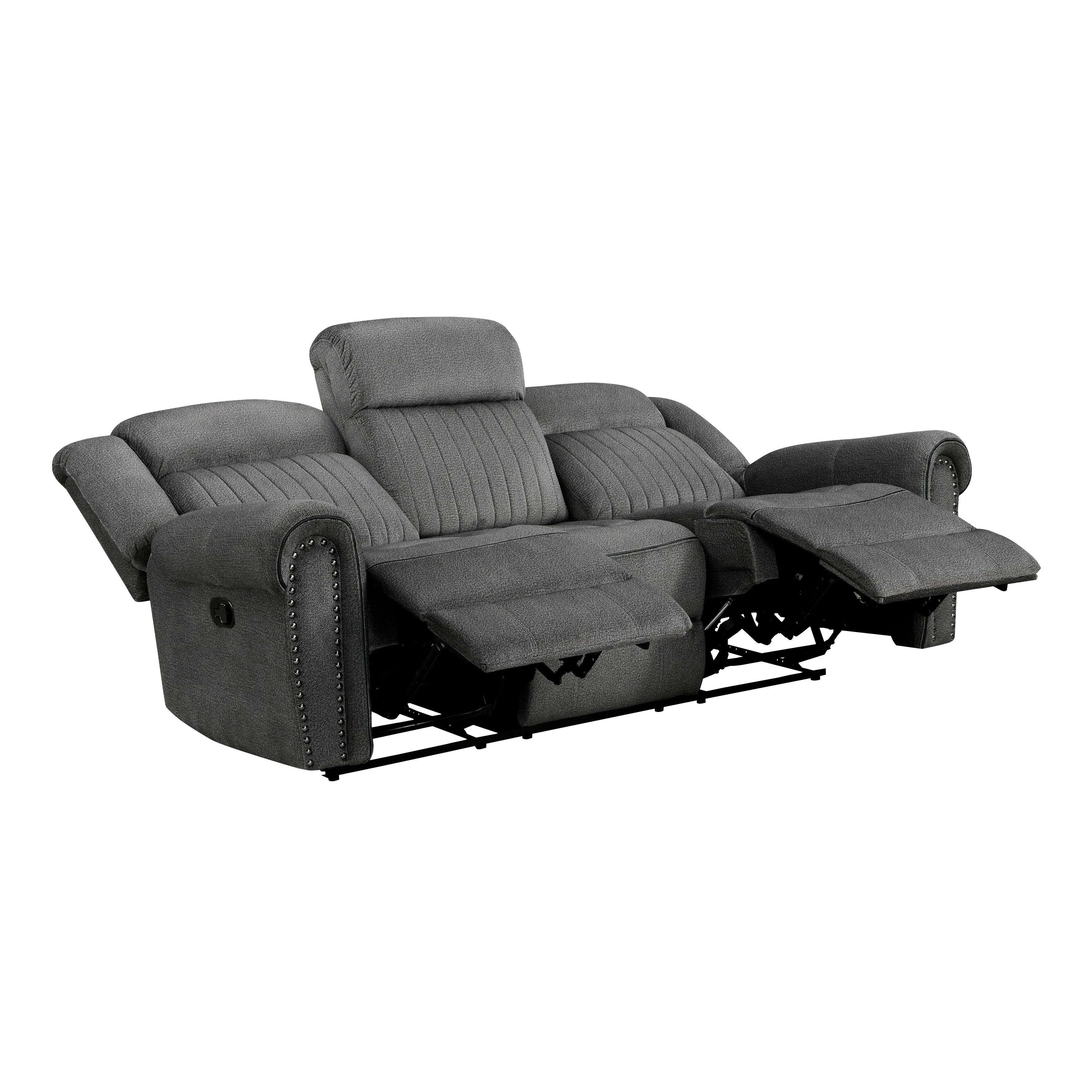 Brennen Charcoal Double Reclining Sofa - Image 6
