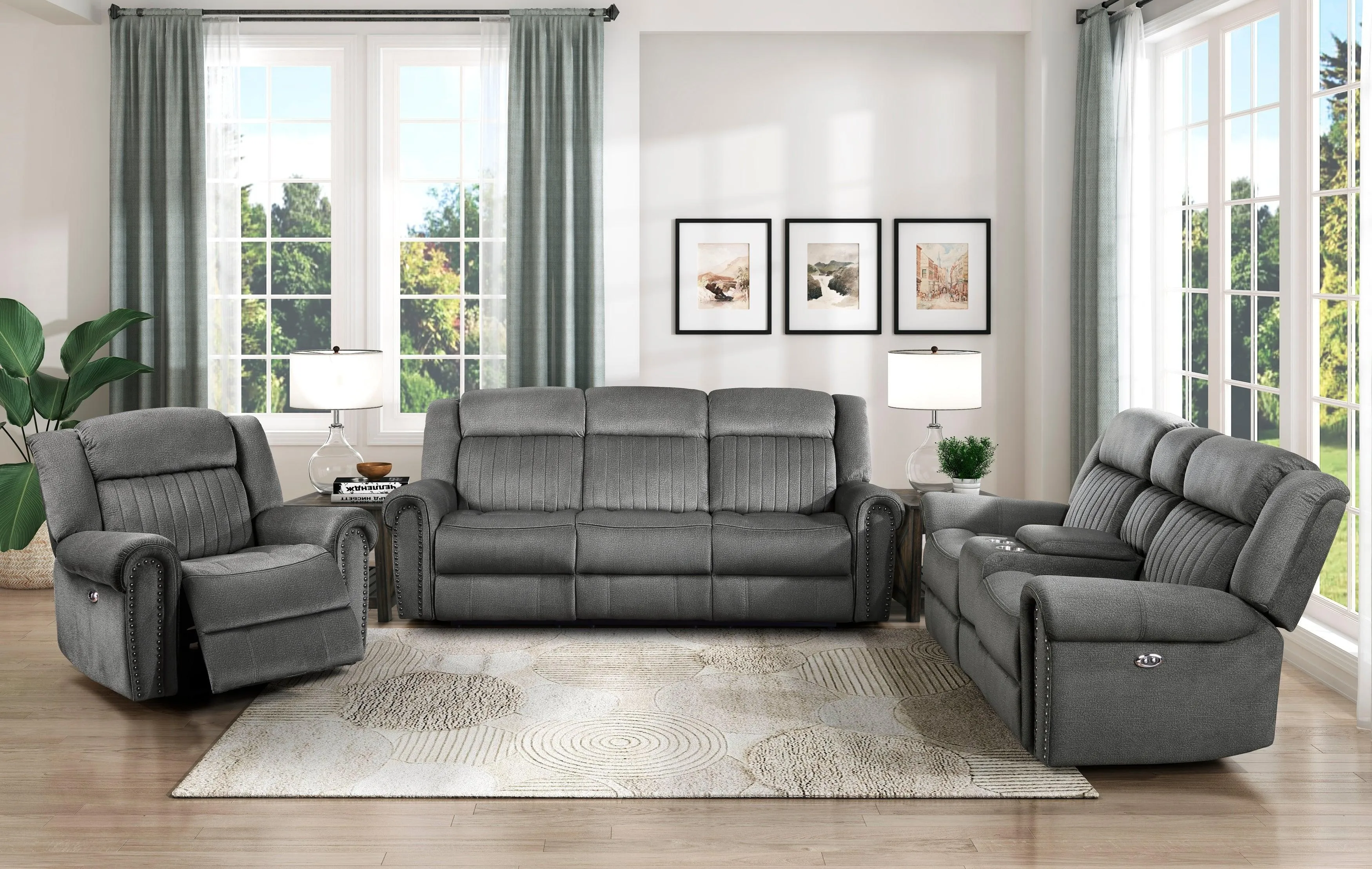 Brennen Charcoal Power Reclining Chair - Image 3