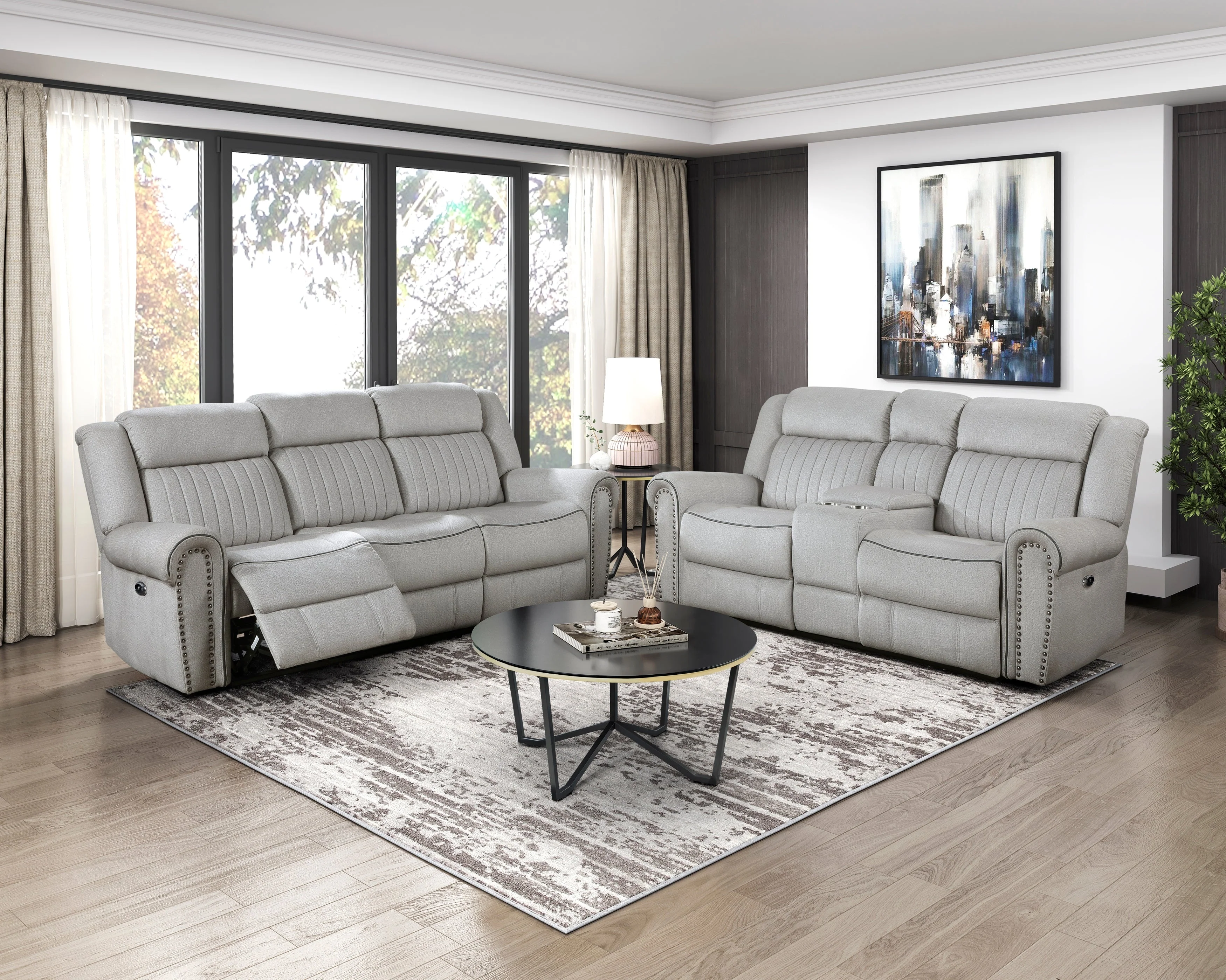 Brennen Mist Power Double Reclining Sofa - Image 2