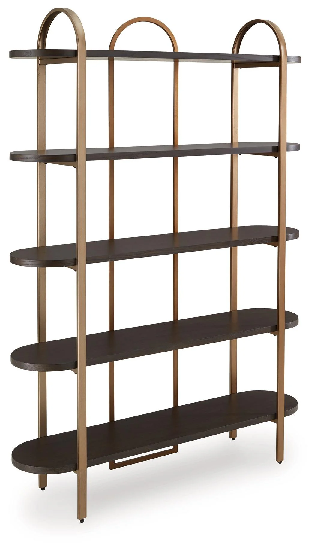 Brentmour Brown/Gold Finish Bookcase - Image 5