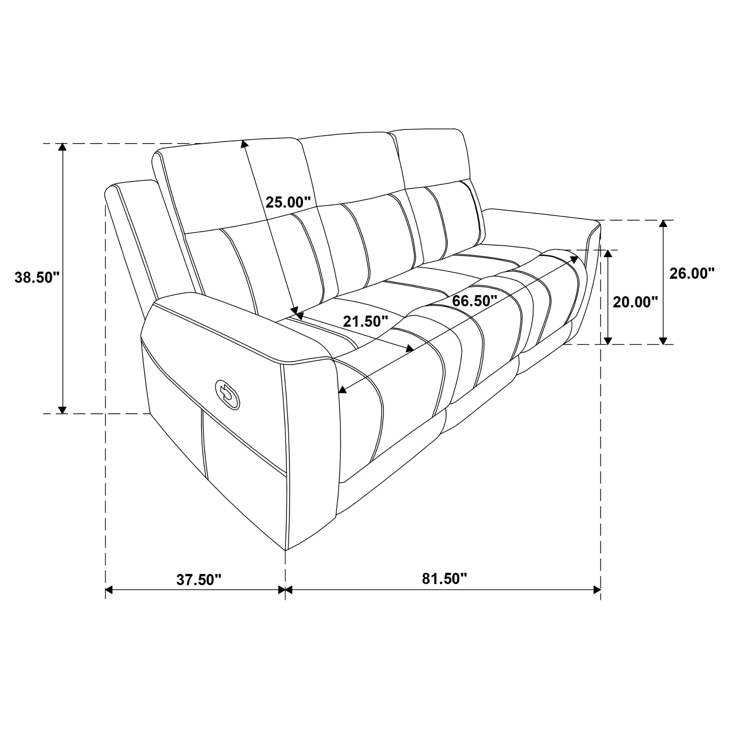 Brentwood Dark Charcoal Upholstered Motion Reclining Sofa - Image 12