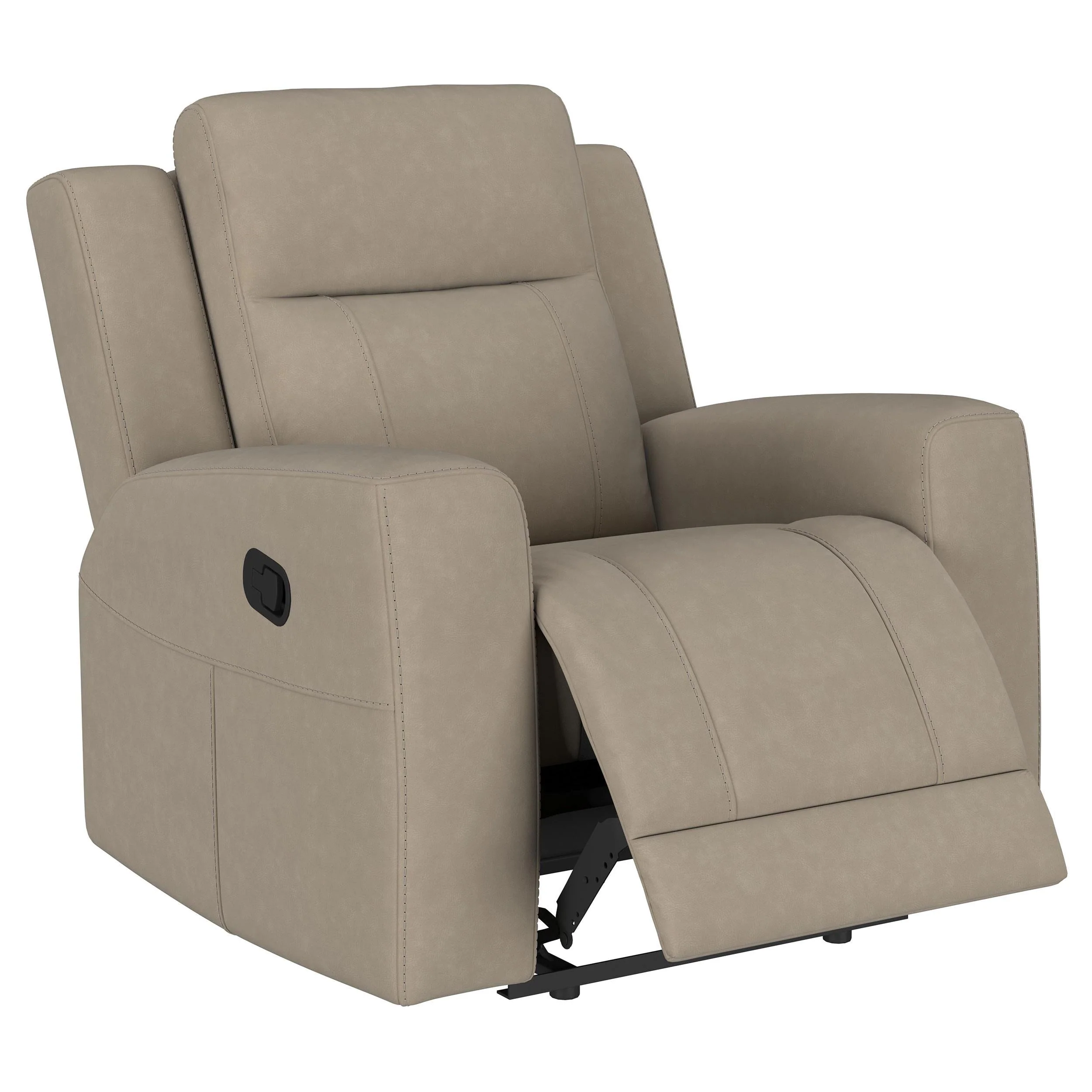 Brentwood Taupe Upholstered Manual Reclining Living Room Set - Image 10