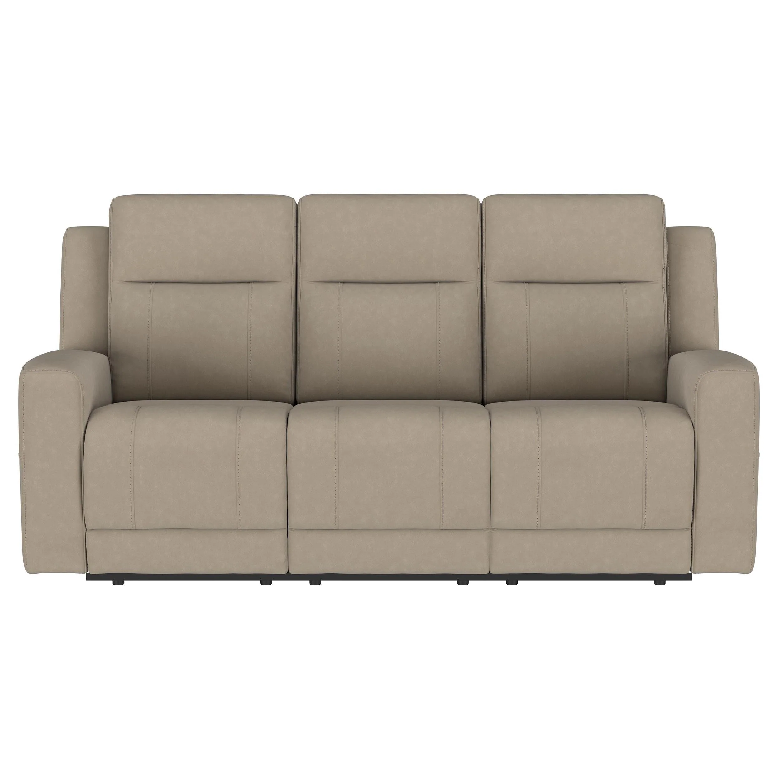 Brentwood Taupe Upholstered Manual Reclining Living Room Set - Image 3