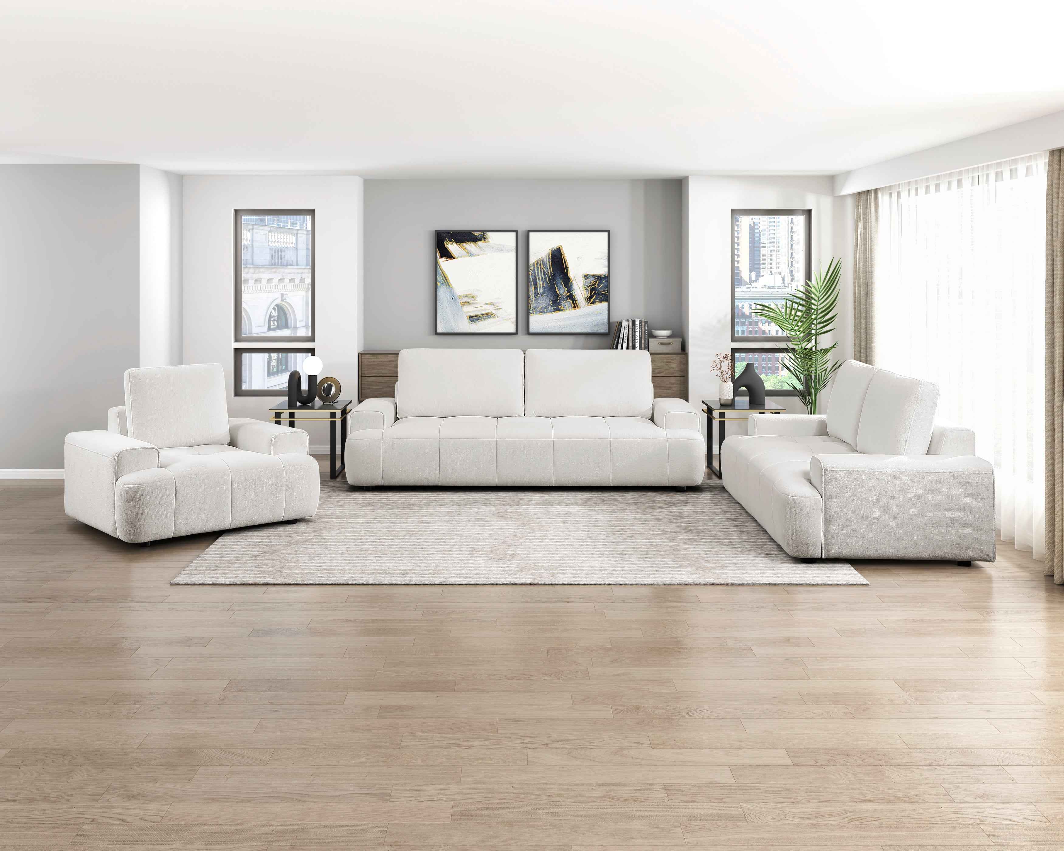 Brera Beige 3-Piece Living Room Set
