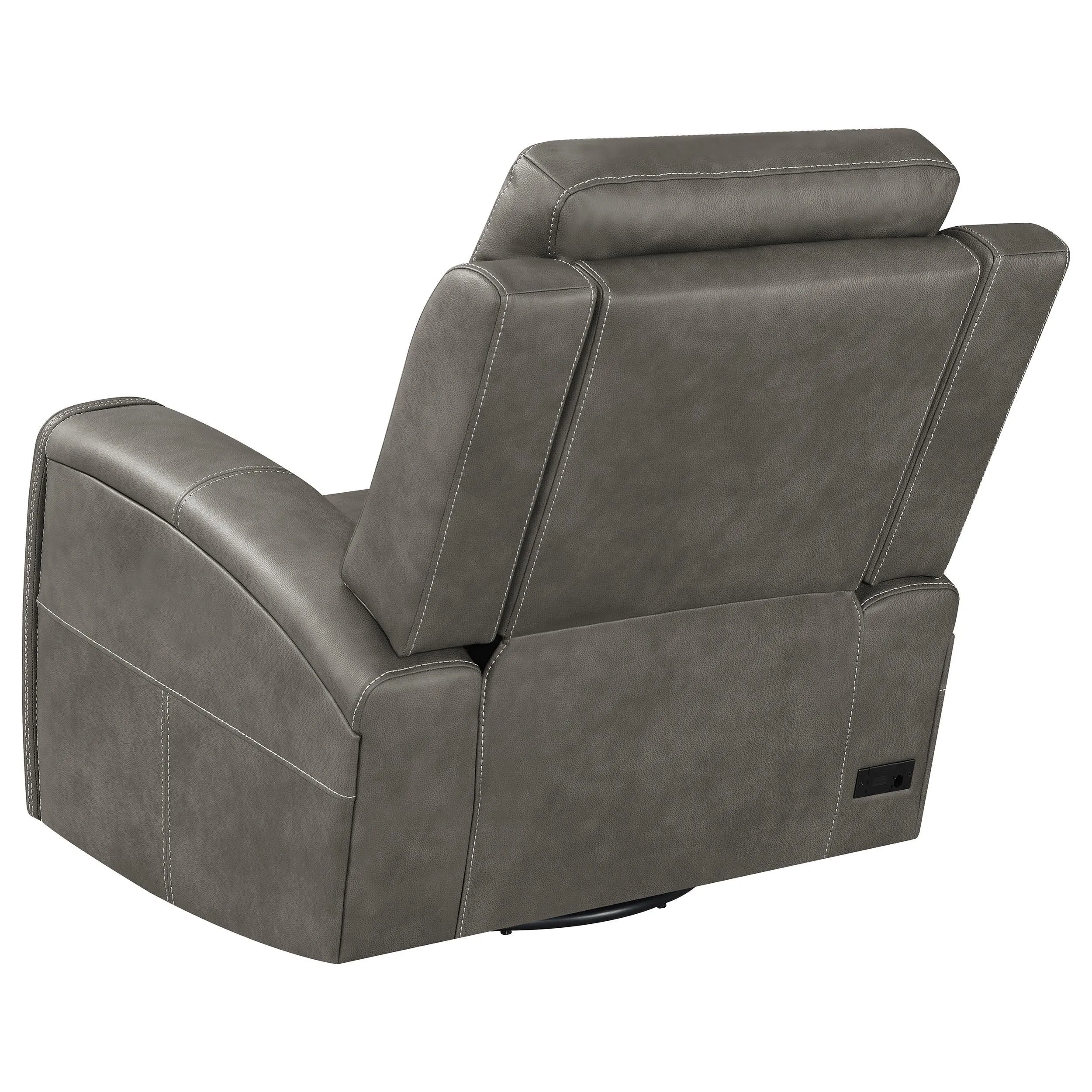 Brickston Charcoal Triple Power Swivel Glider Recliner - Image 6