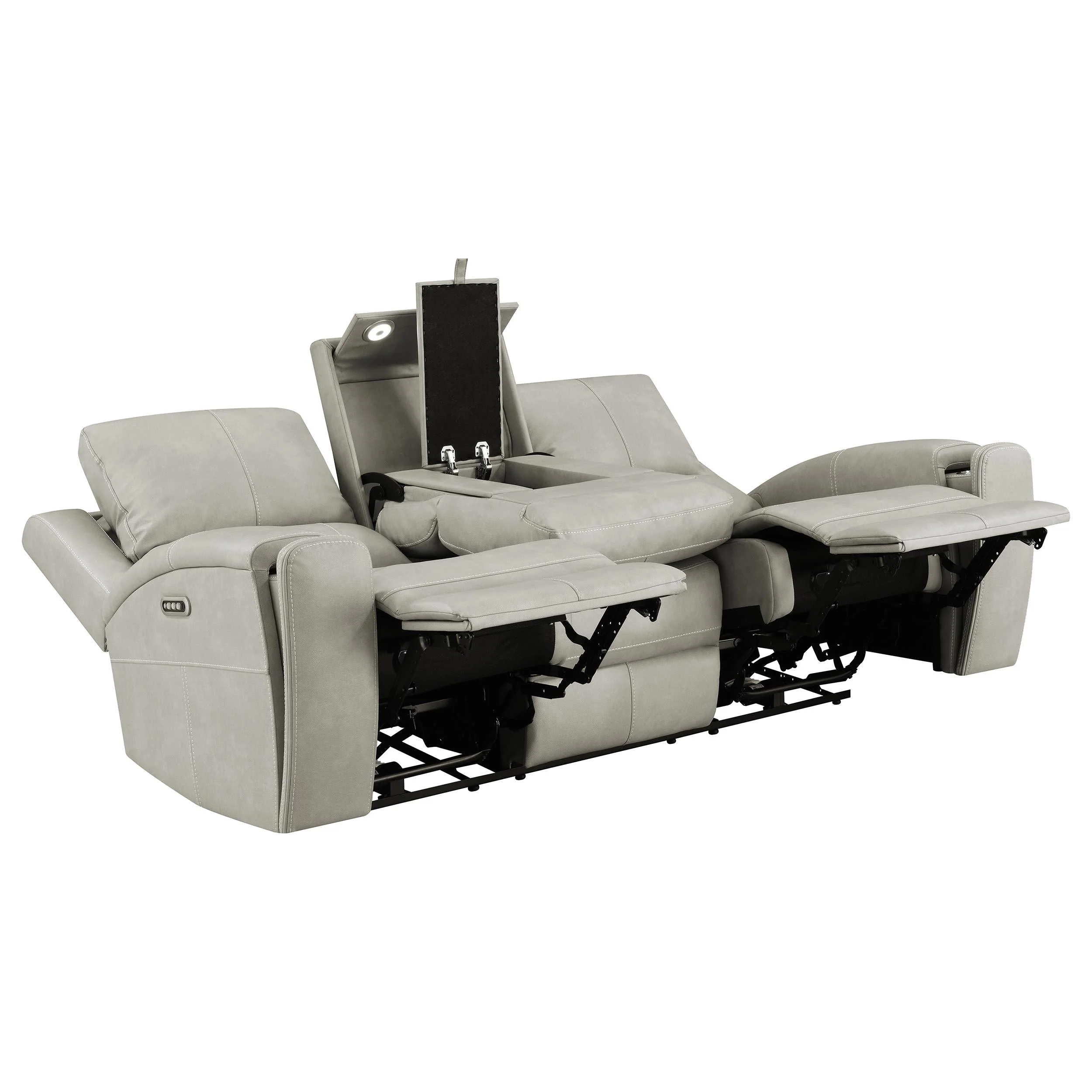 Brickston Gray 2-Piece Triple Power Reclining Set - Image 3