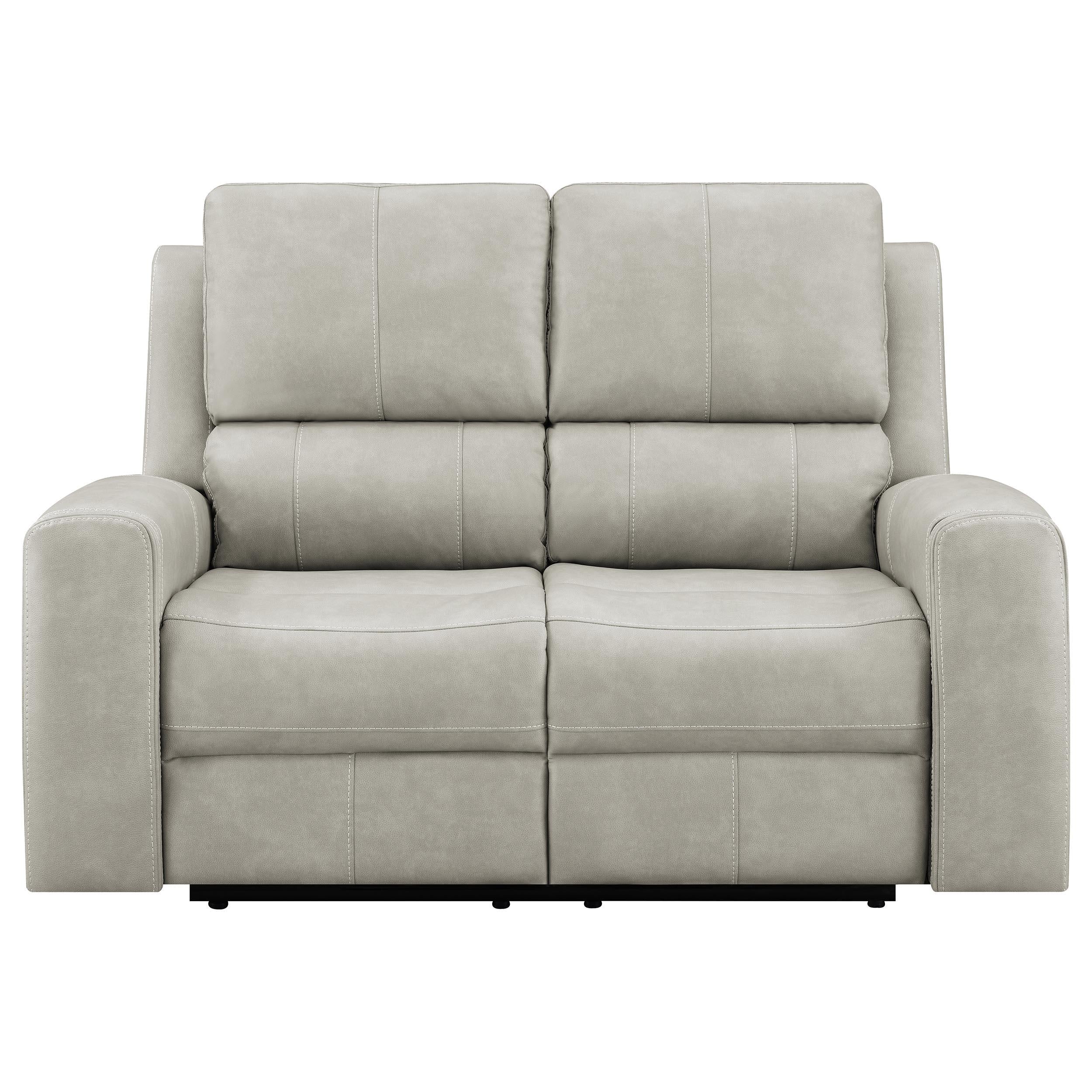Brickston Gray Triple Power Reclining Loveseat - Image 3